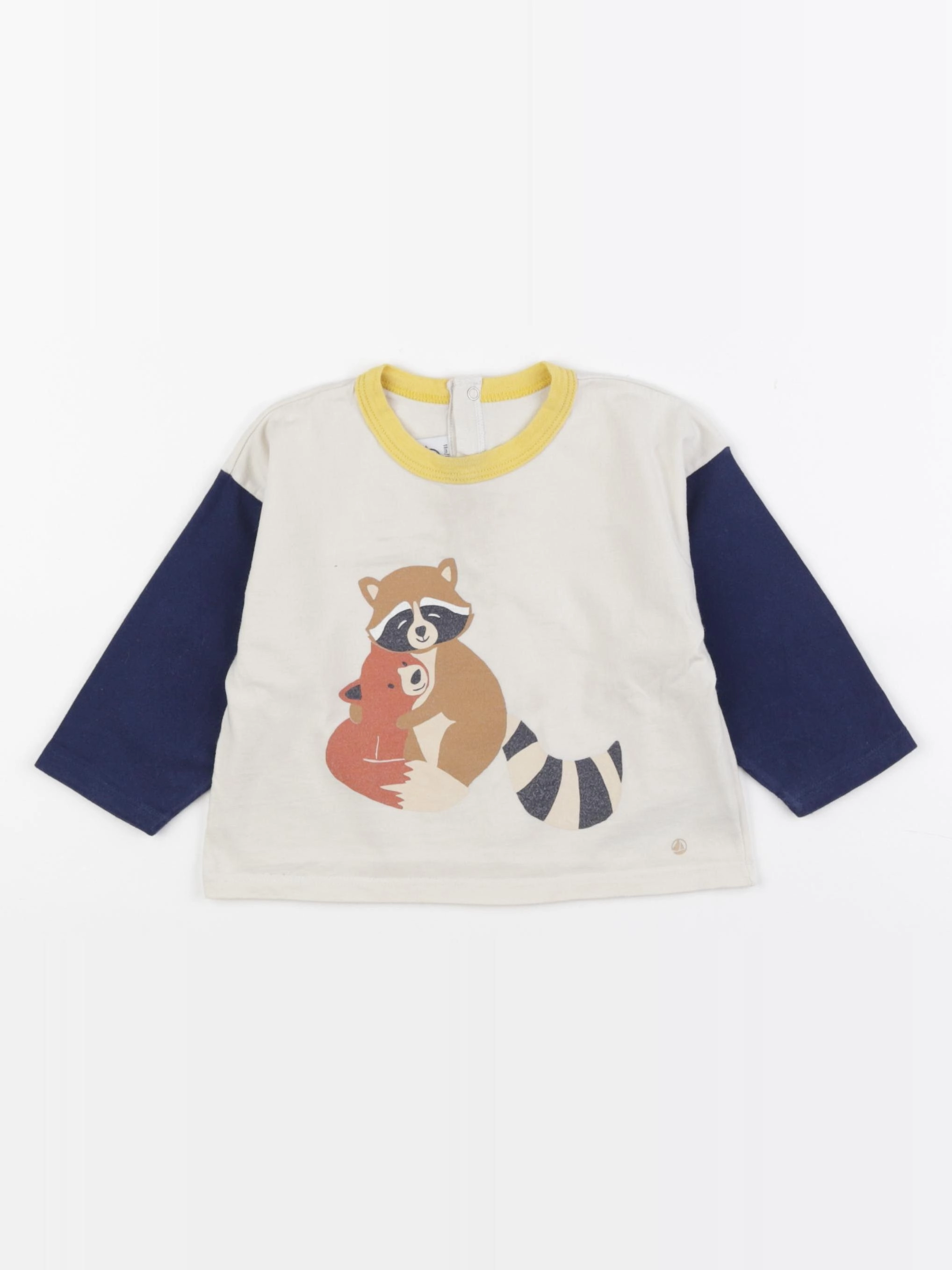 Petit Bateau - tee-shirt blanc, bleu - 18 mois