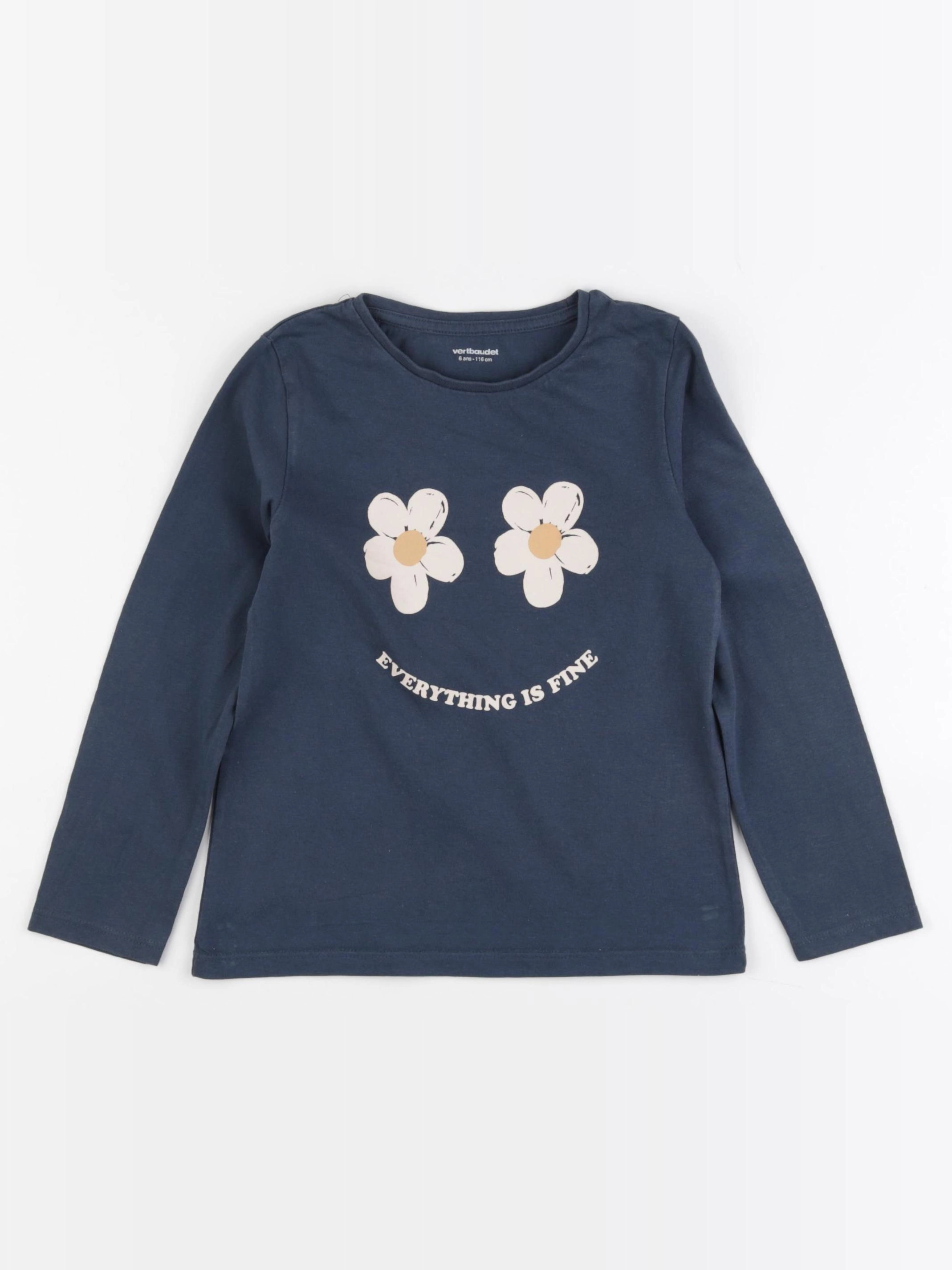 Vertbaudet - tee-shirt bleu - 6 ans