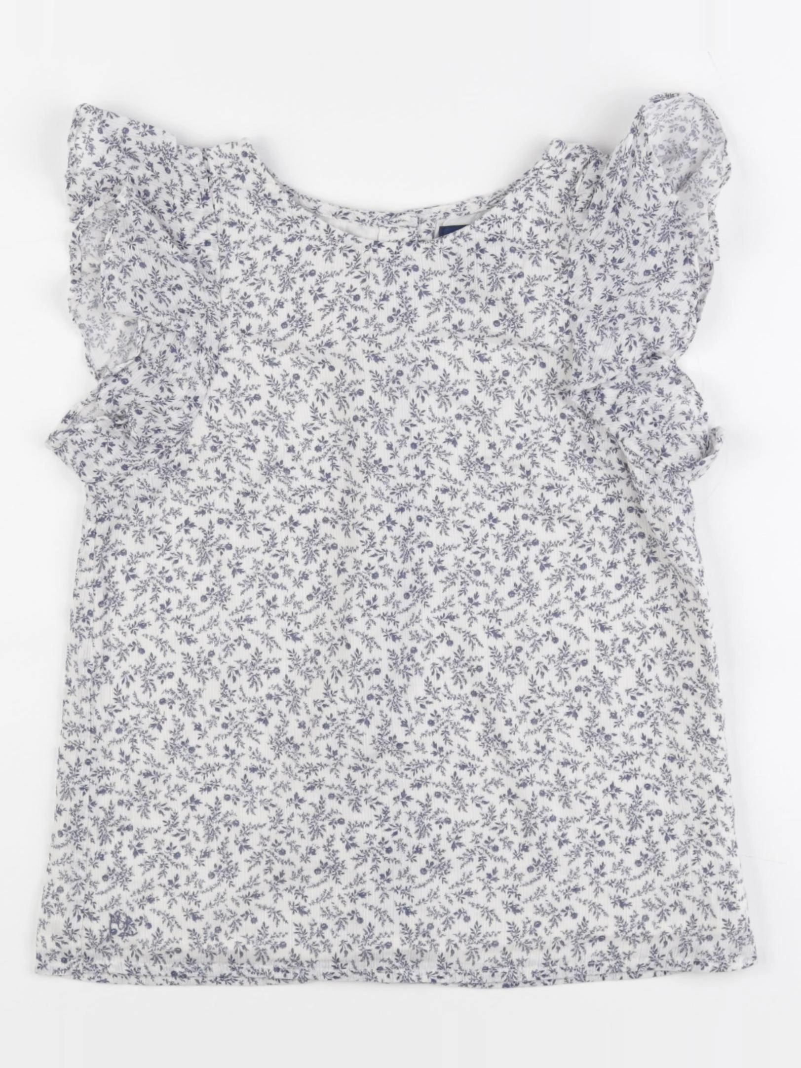 Ralph Lauren - blouse bleu, blanc - 7 ans