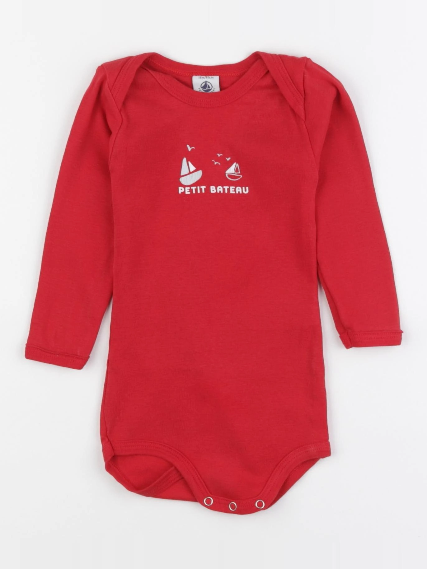 Petit Bateau - body rouge - 18 mois