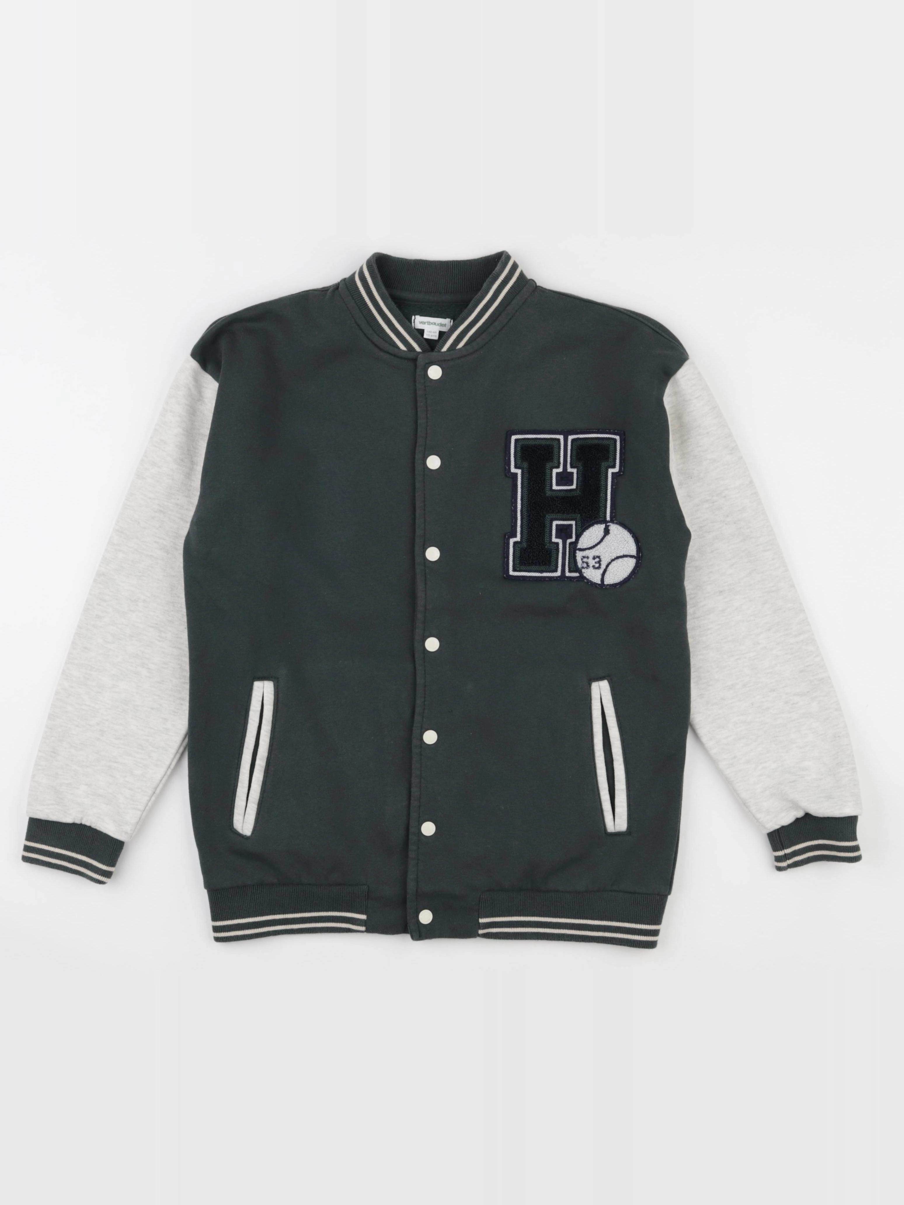 Vertbaudet - veste gris, vert - 10 ans