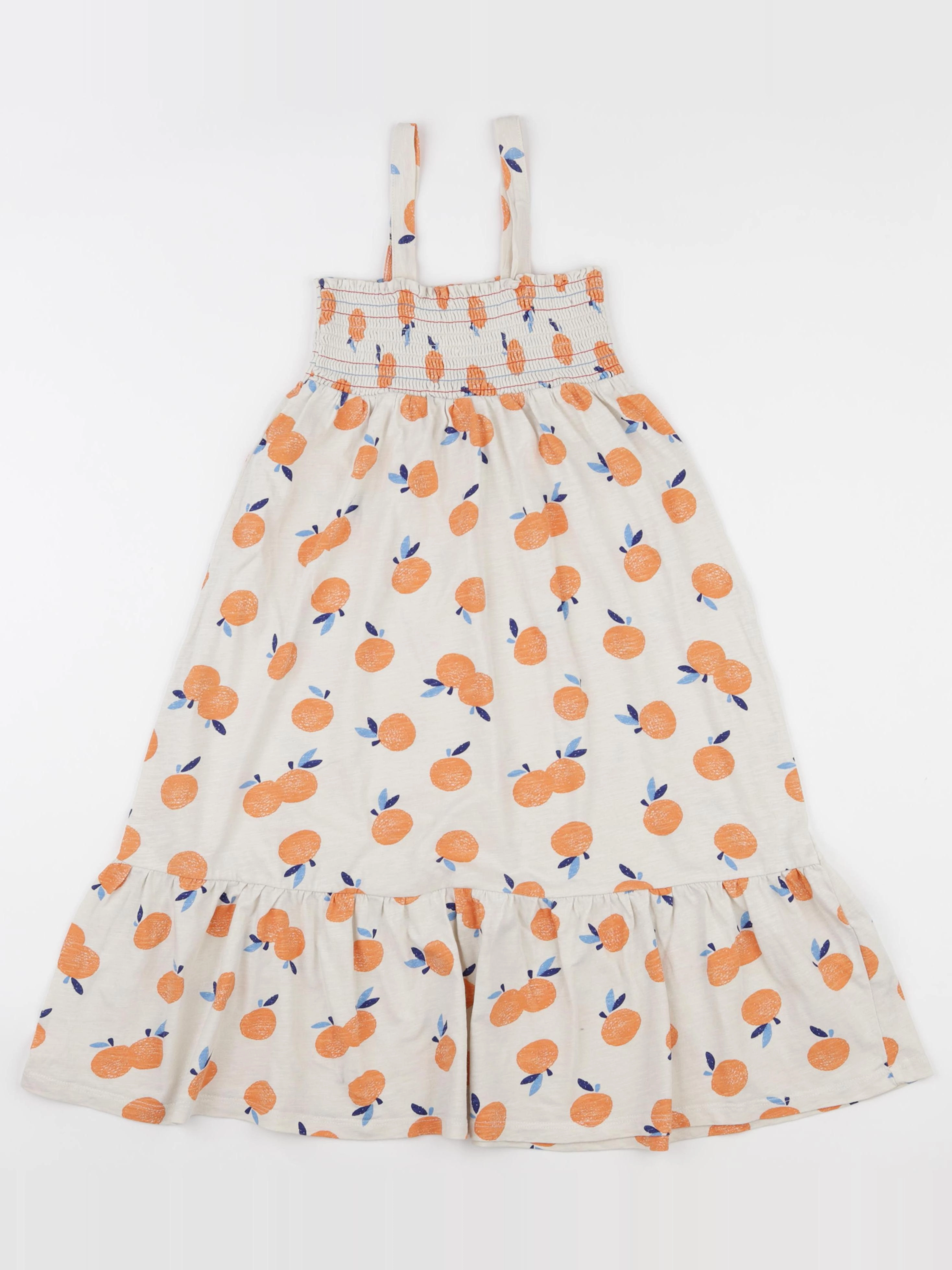 Monoprix - robe beige, orange - 5/6 ans