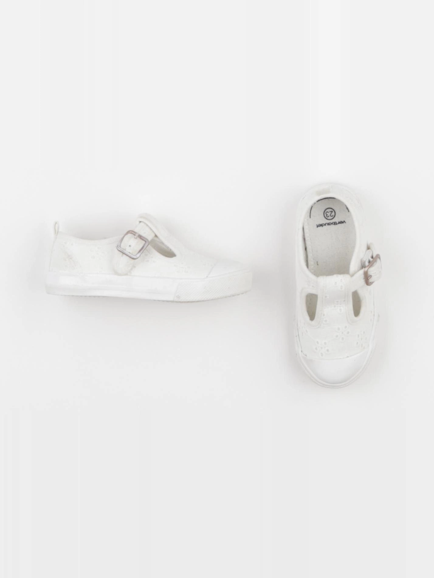 Vertbaudet - tennis à scratch/ lacets blanc - pointure 23