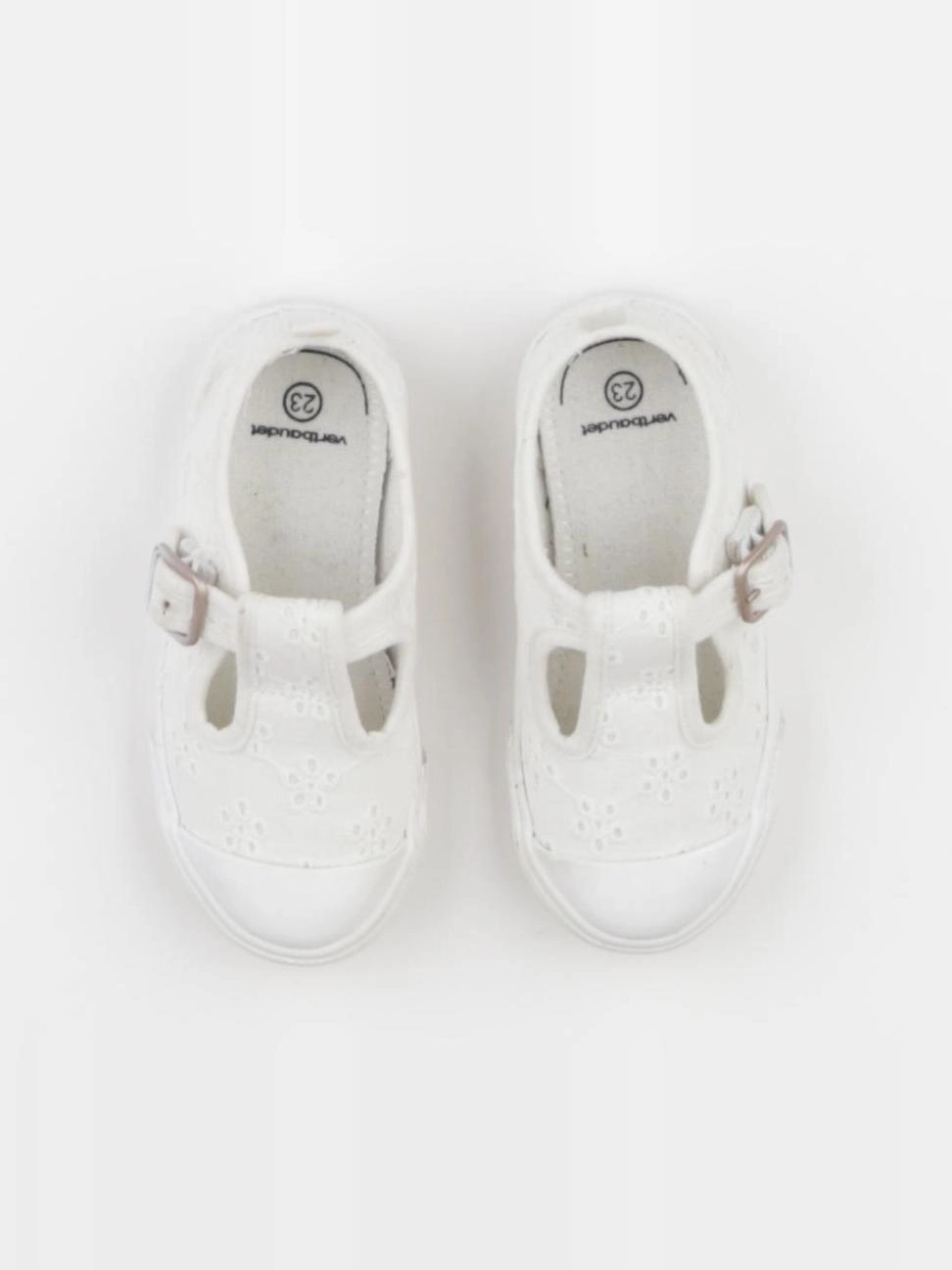 Vertbaudet - tennis à scratch/ lacets blanc - pointure 23