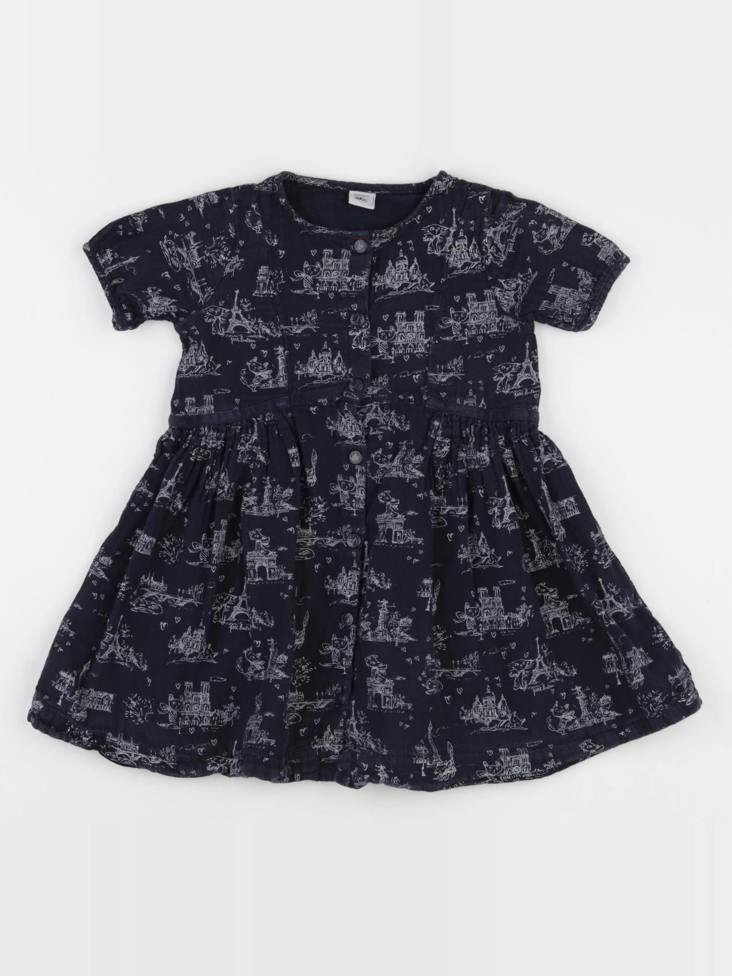 Petit Bateau - robe bleu - 5 ans