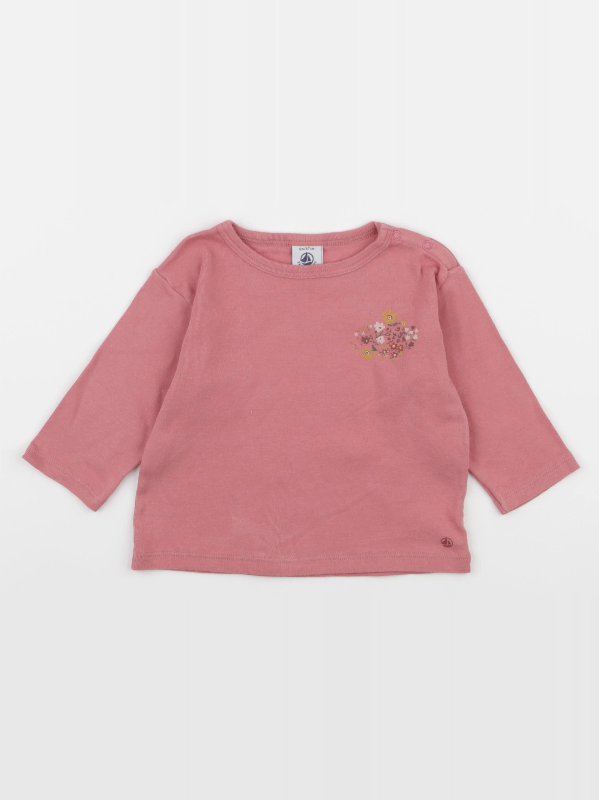 Petit Bateau - tee-shirt rose - 6 mois