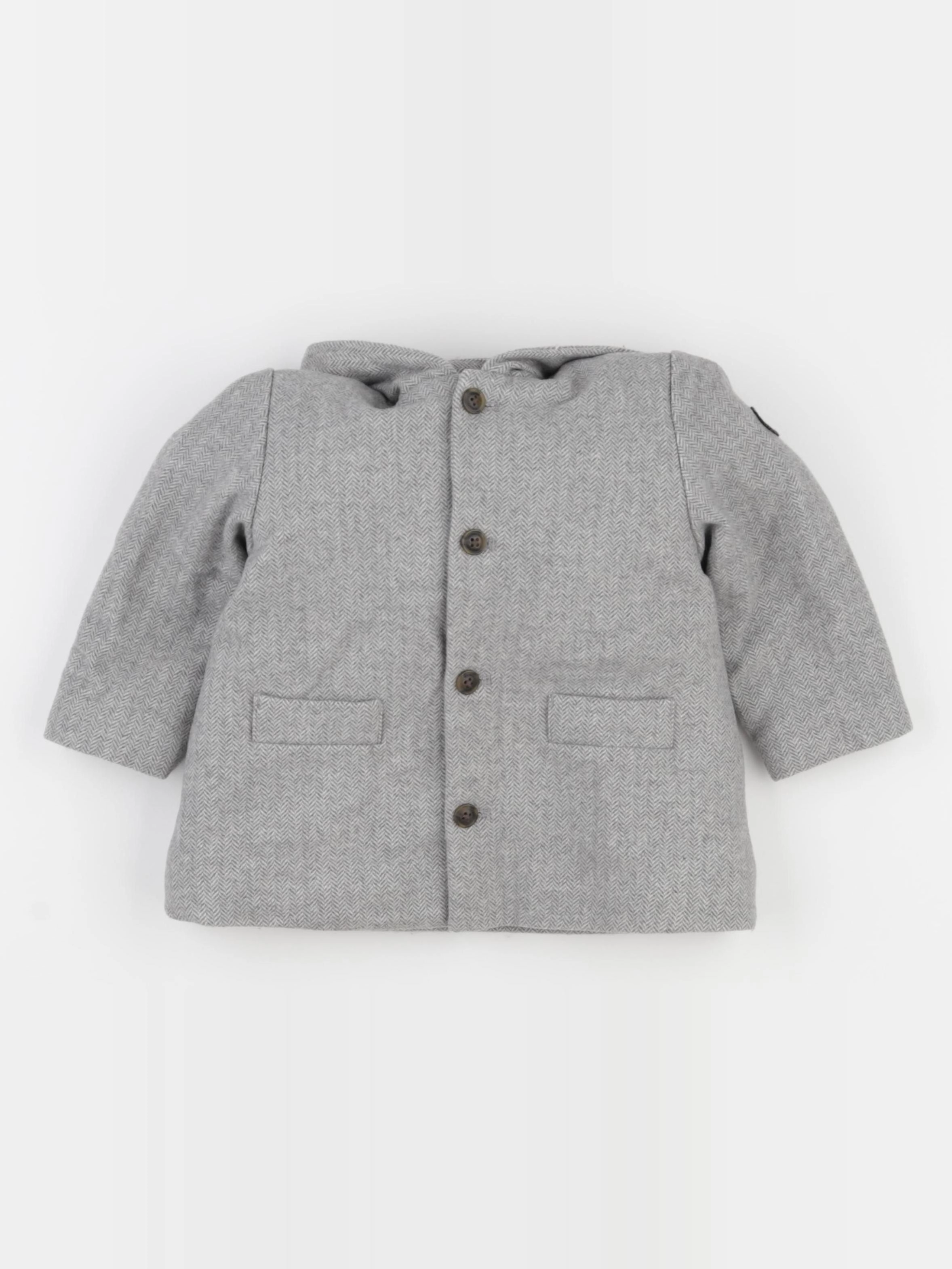Petit Bateau - manteau gris - 18 mois