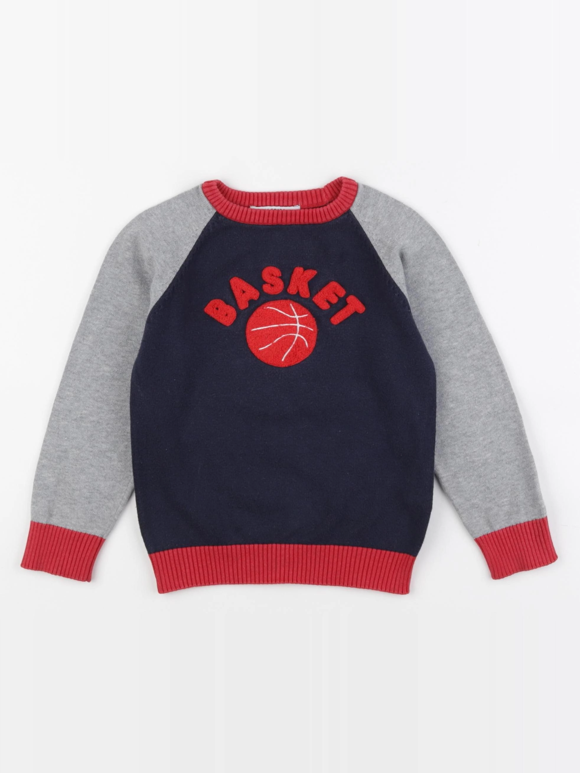 Galeries Lafayette - pull bleu, gris - 4 ans