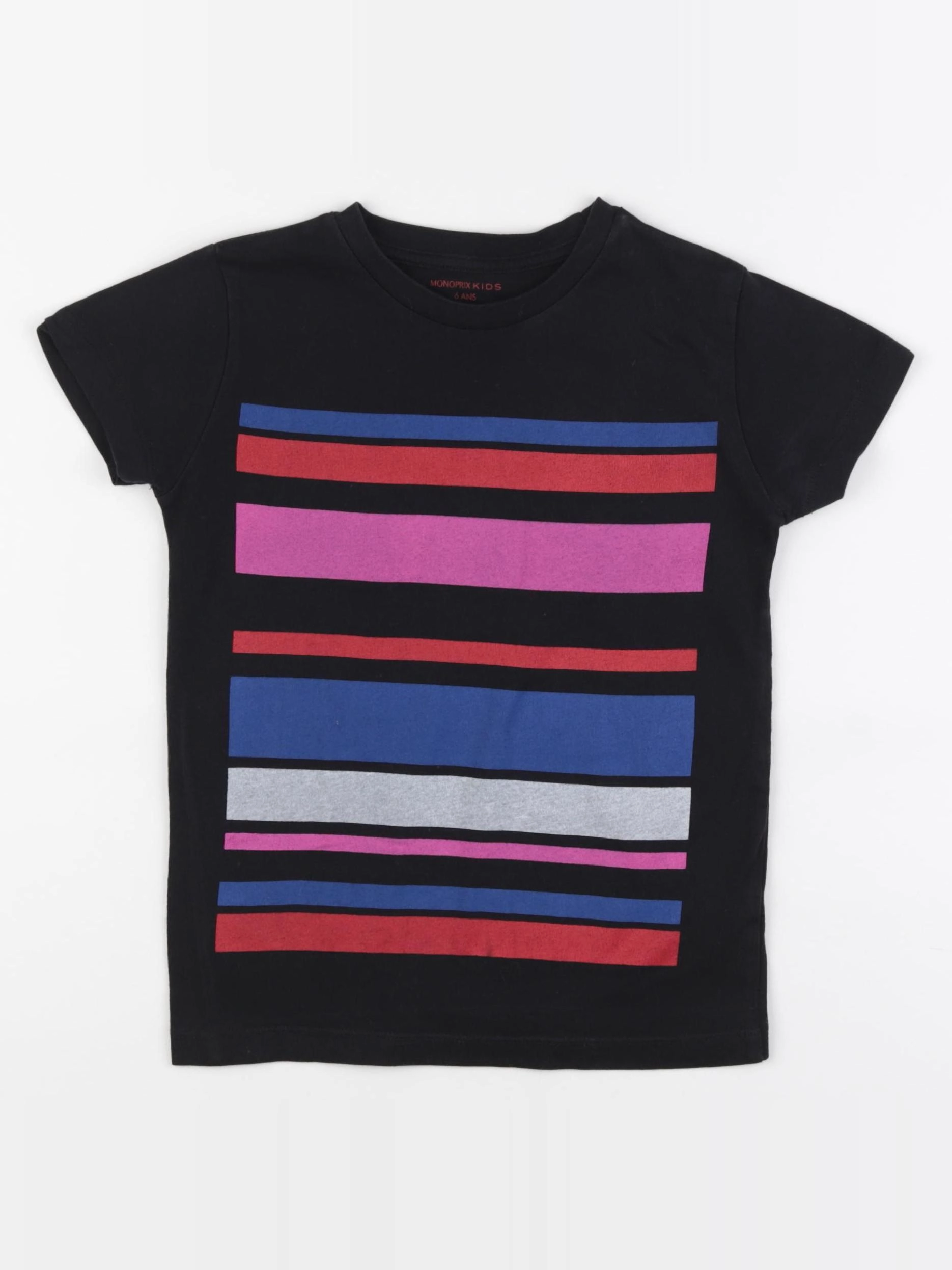 Monoprix - tee-shirt noir, multicolore - 6 ans