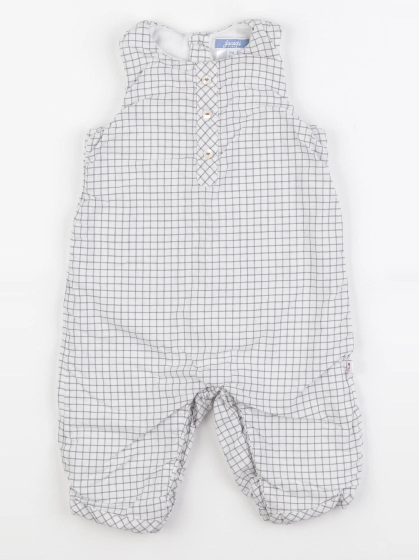 Jacadi - combinaison doublé blanc, bleu - 6 mois