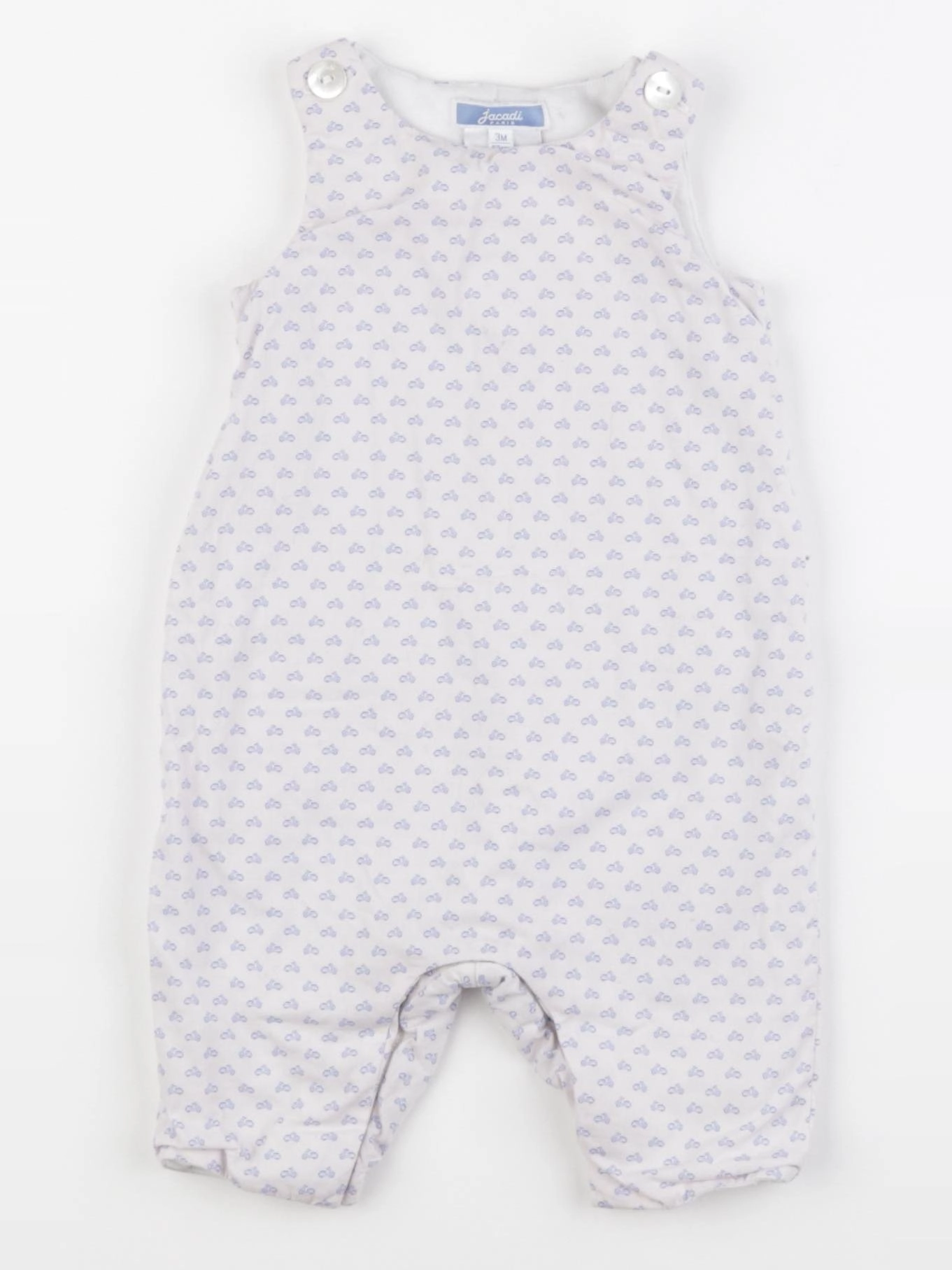 Jacadi - combinaison doublé blanc, bleu - 3 mois