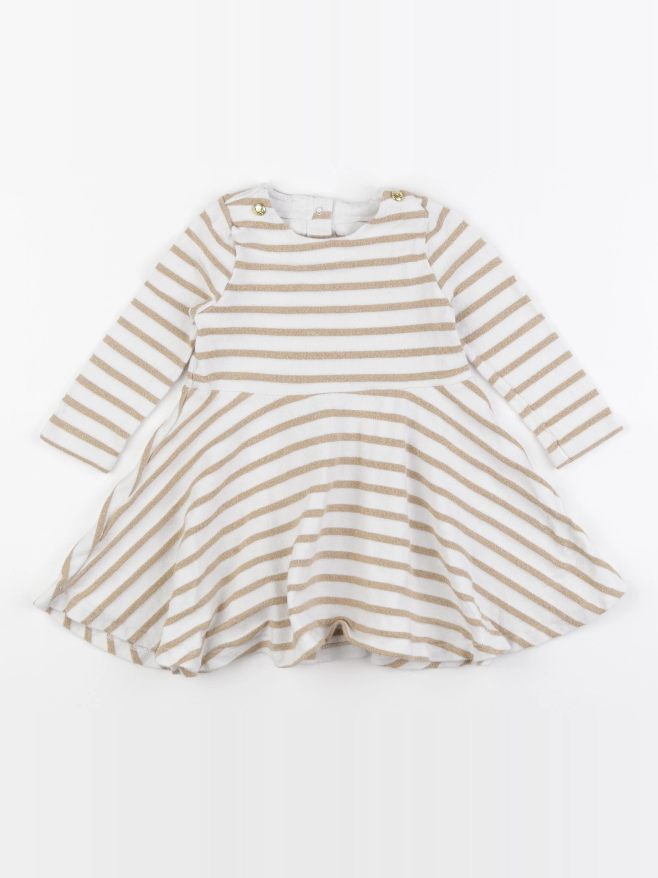 Petit Bateau - robe beige, or - 18 mois