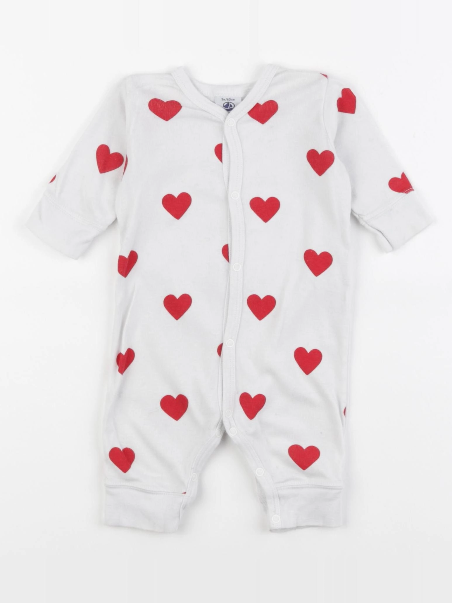Petit Bateau - pyjama coton blanc - 3 mois