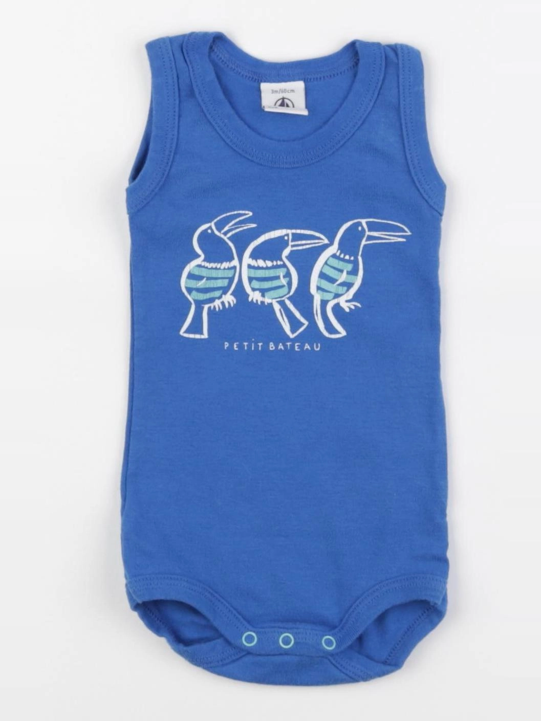 Petit Bateau - body bleu - 3 mois