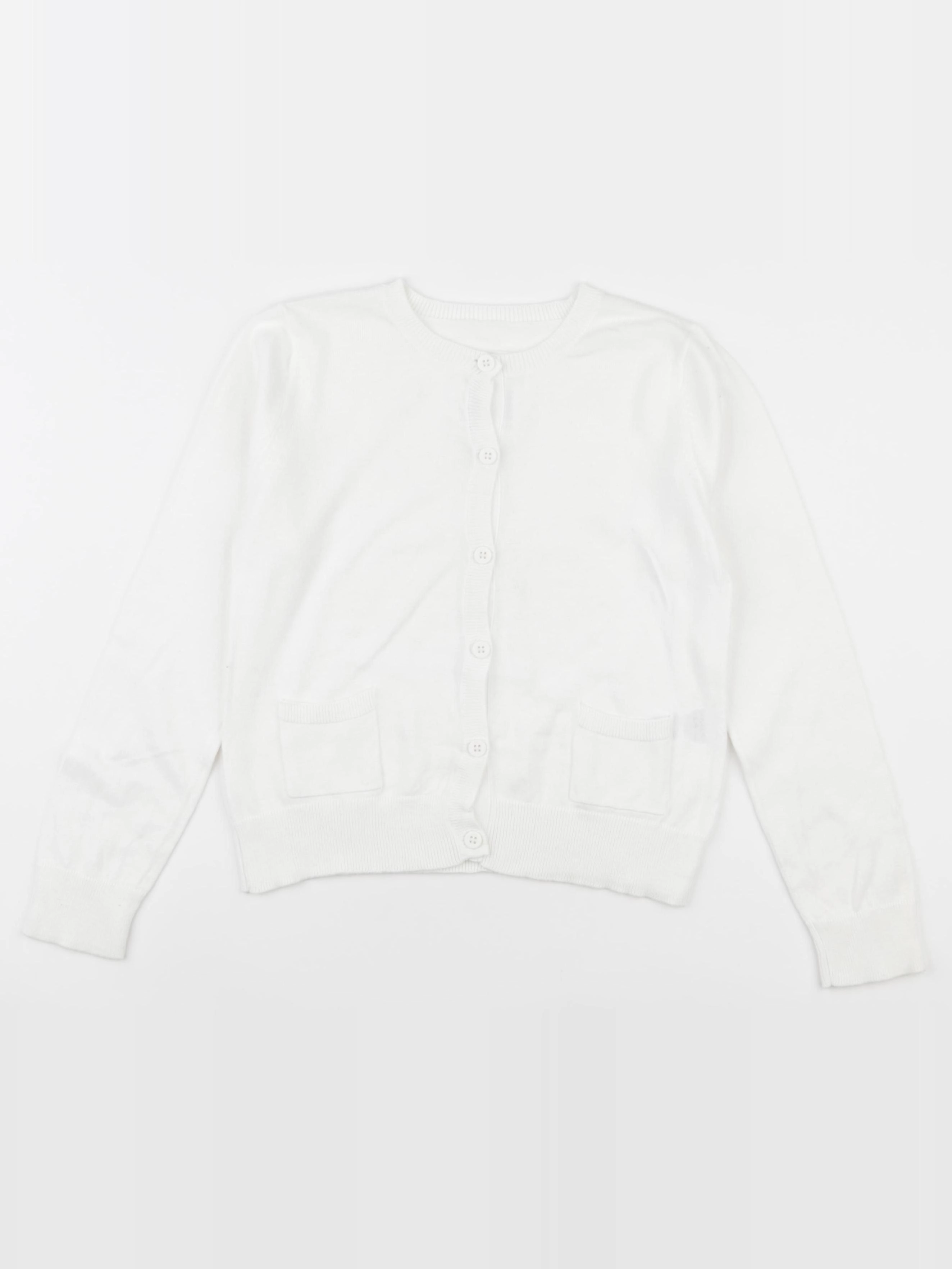 Petit Bateau - gilet blanc - 8 ans