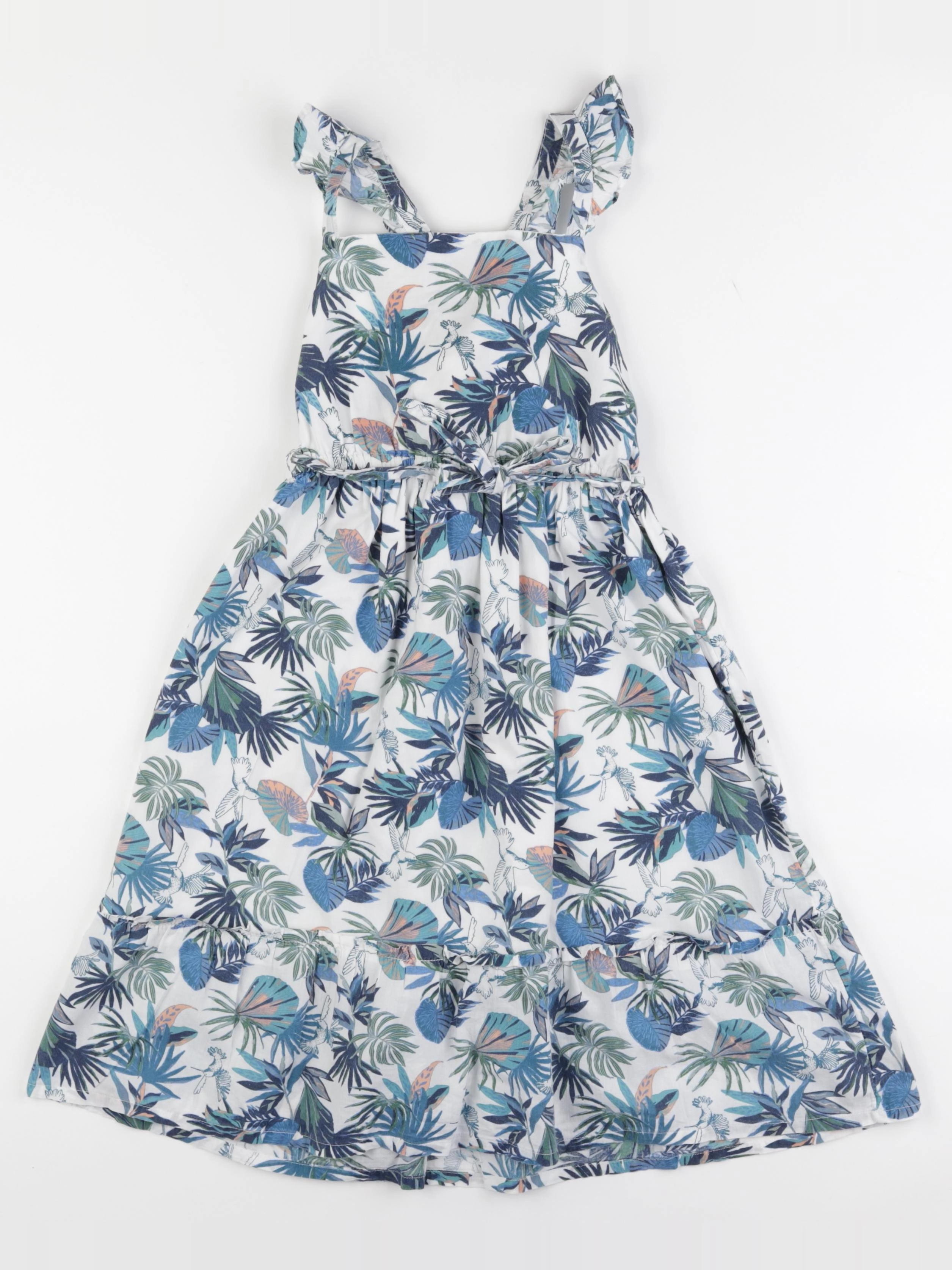 Vertbaudet - robe bleu, blanc - 7 ans