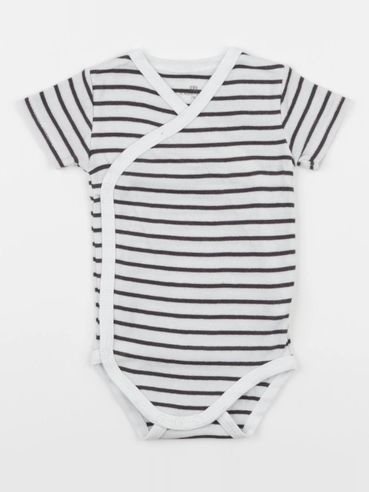 La Redoute - body blanc, gris - 3 mois