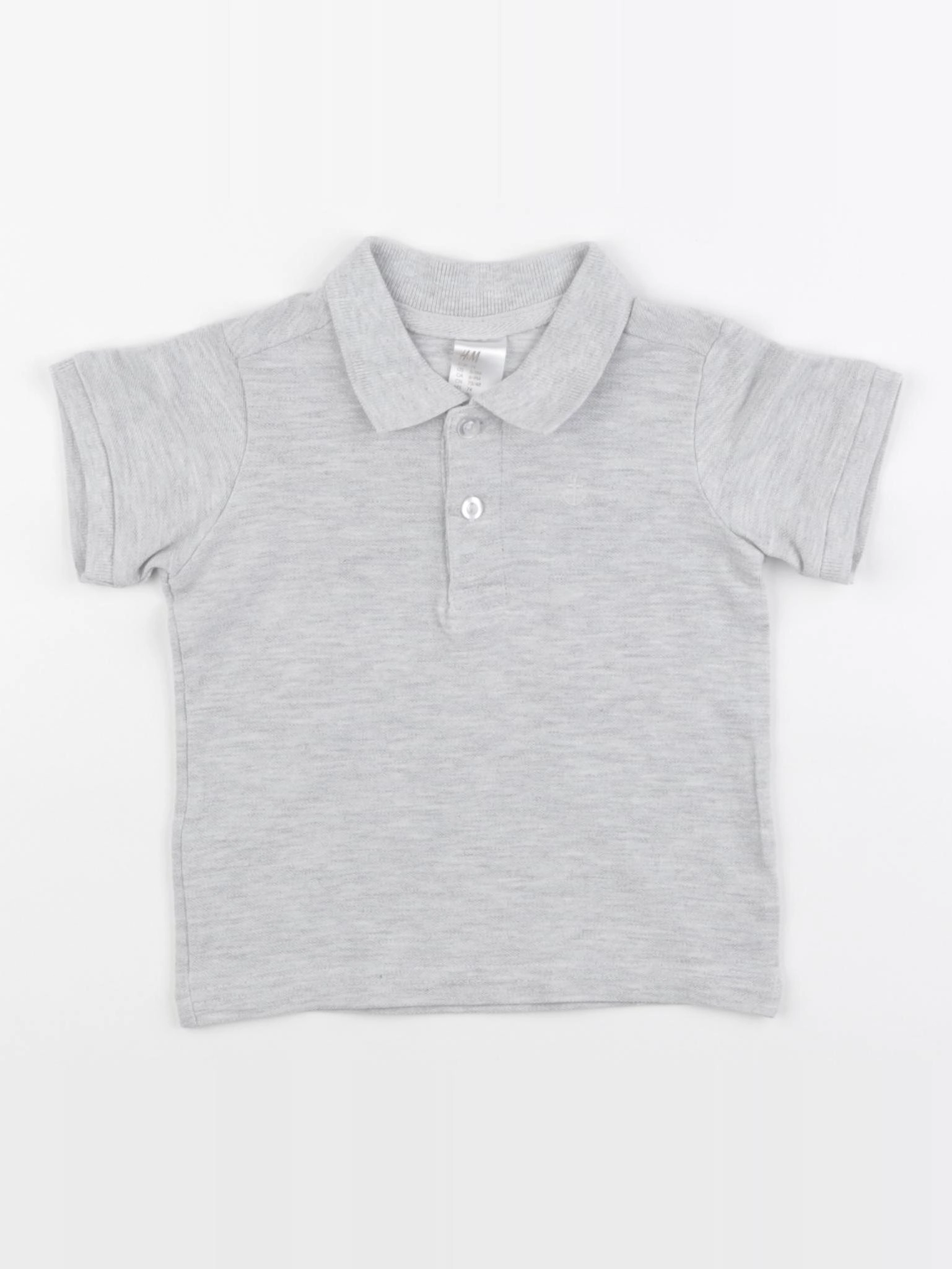 H&M - polo gris - 6/9 mois