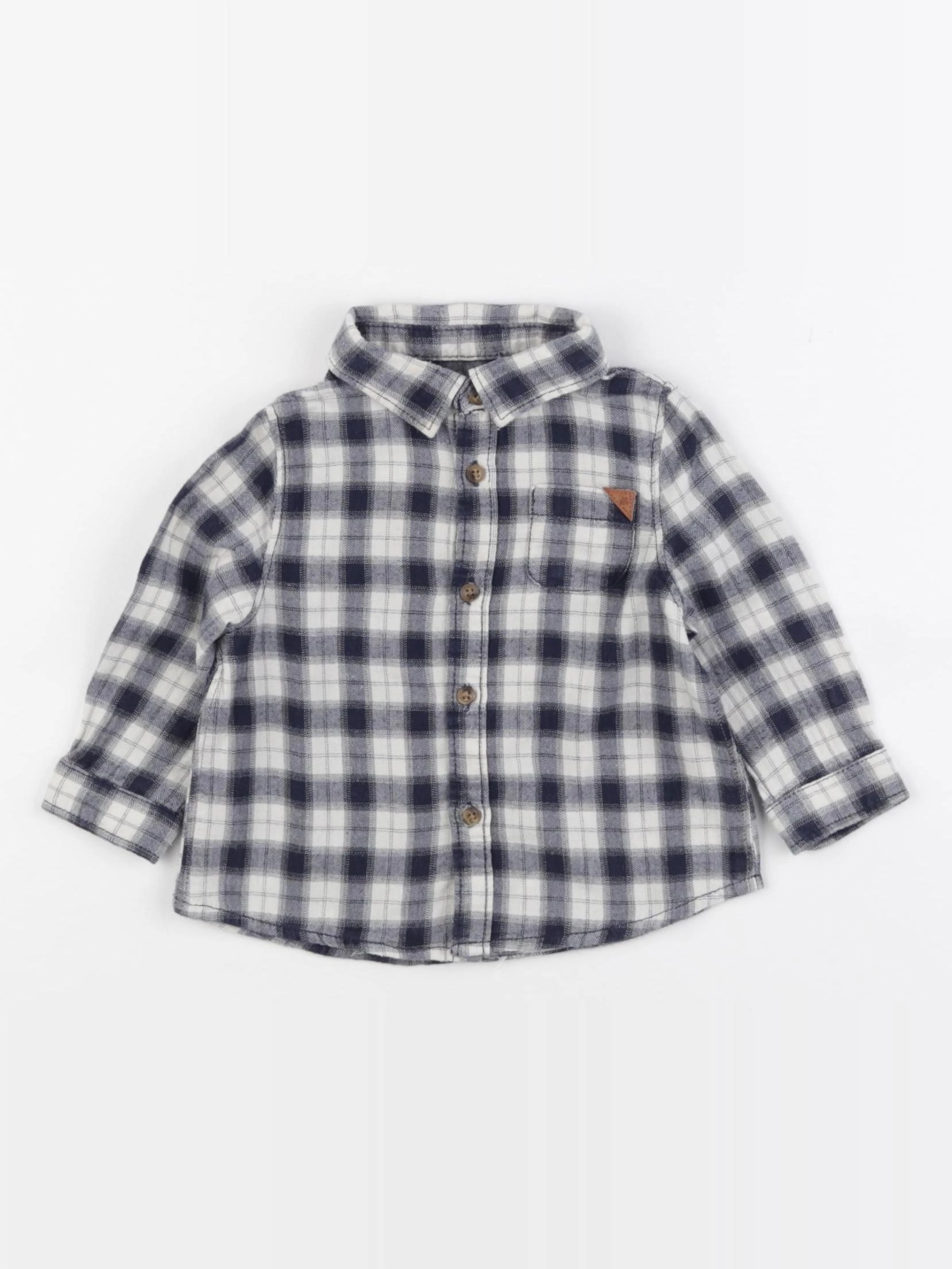 Zara - chemise bleu, blanc - 3/6 mois
