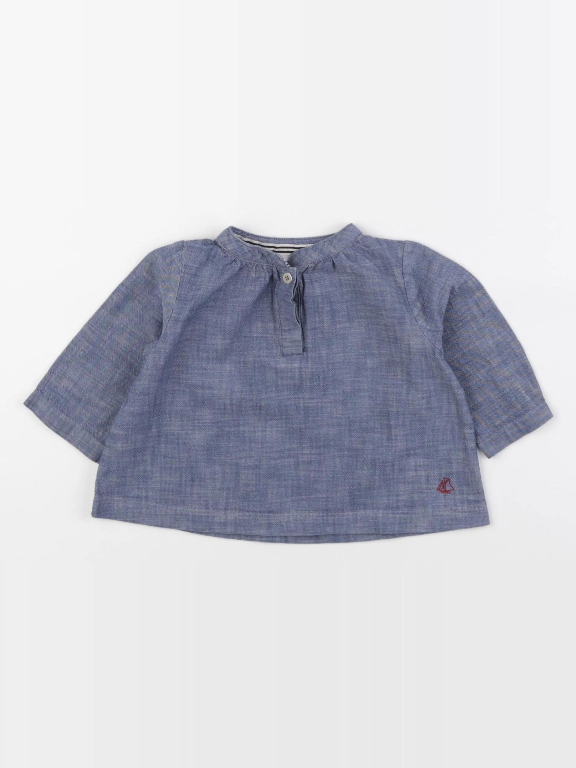 Petit Bateau - blouse bleu - 6 mois