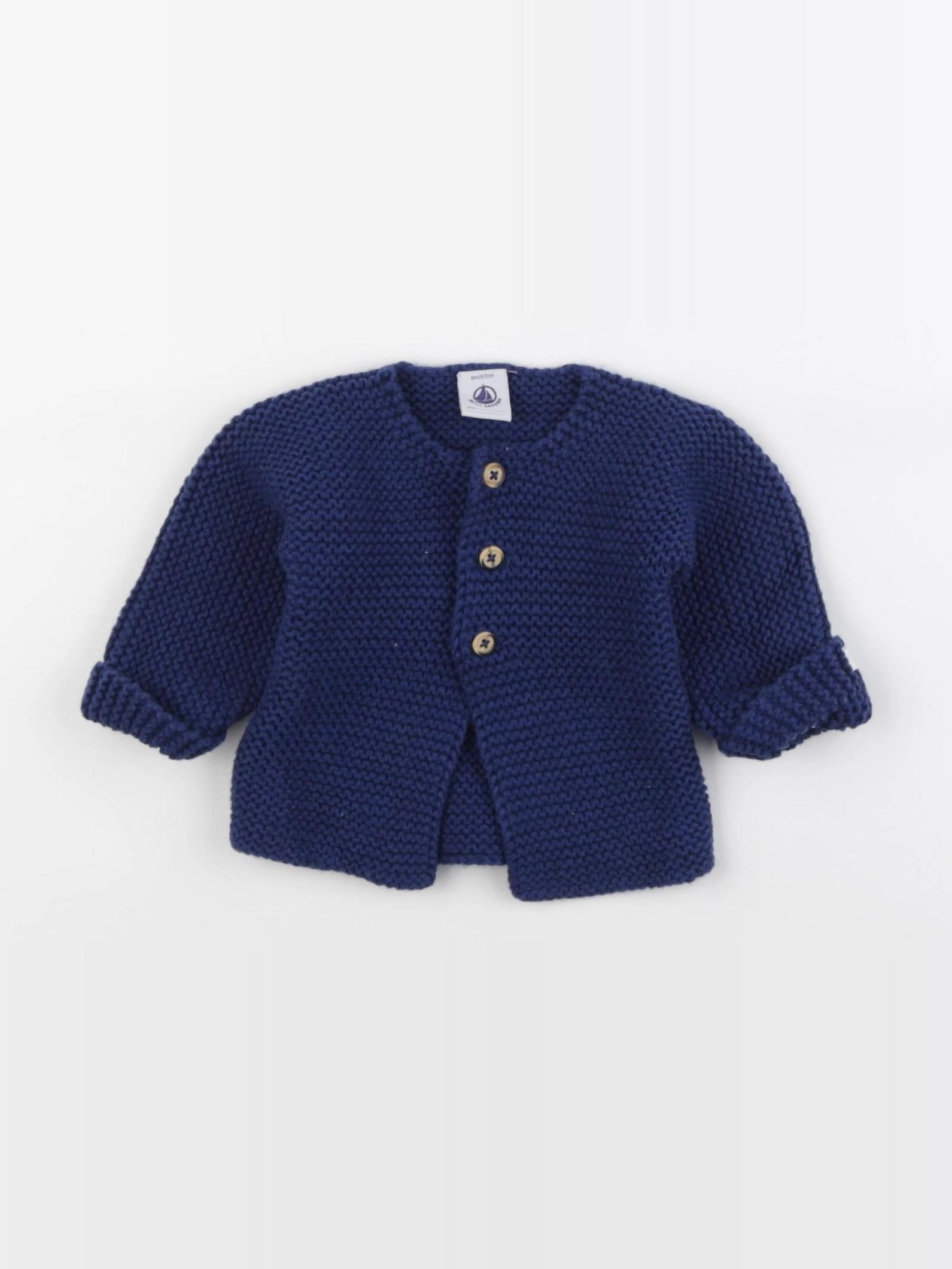 Petit Bateau - gilet bleu - 6 mois