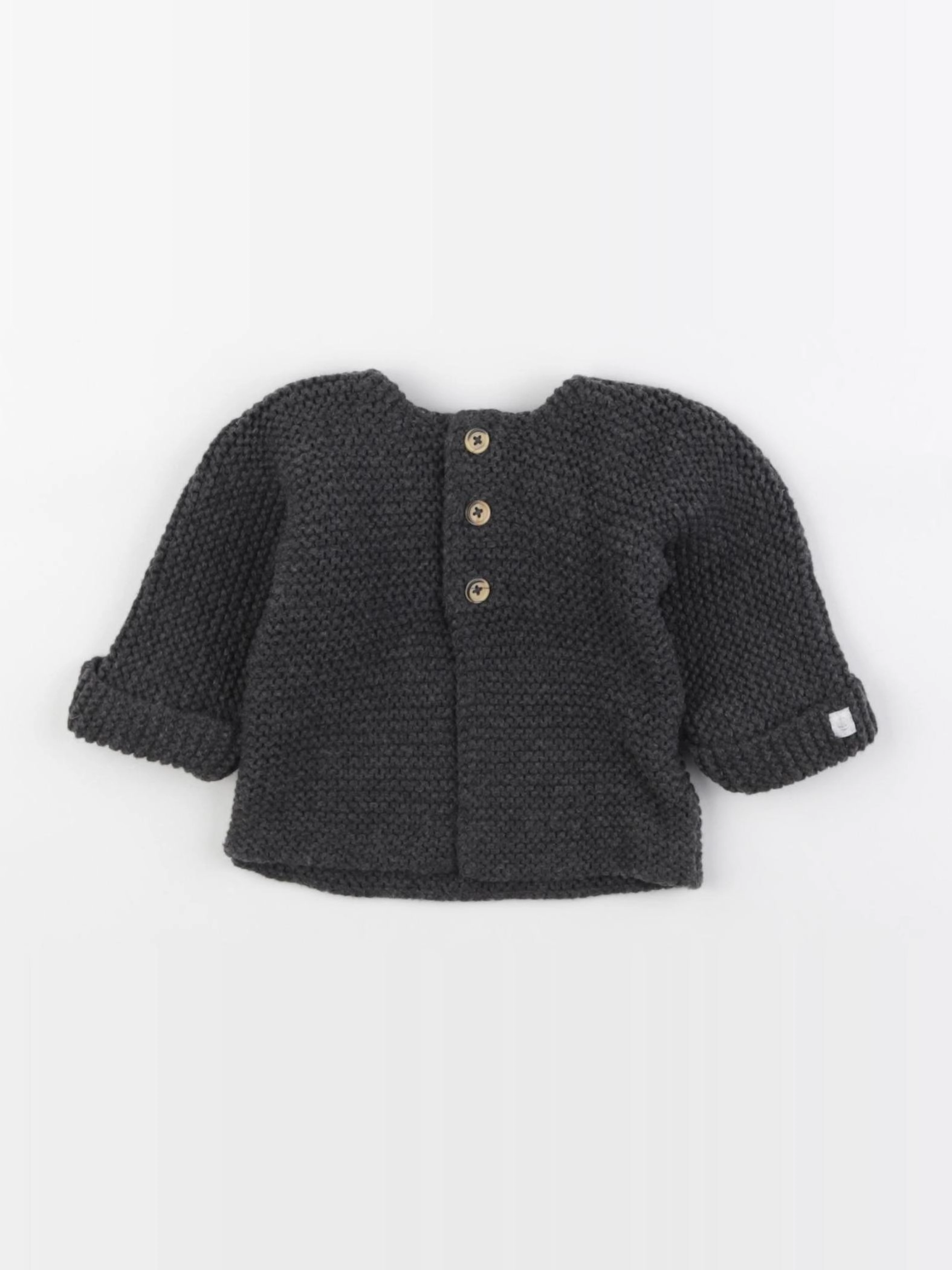 Petit Bateau - gilet gris - 6 mois