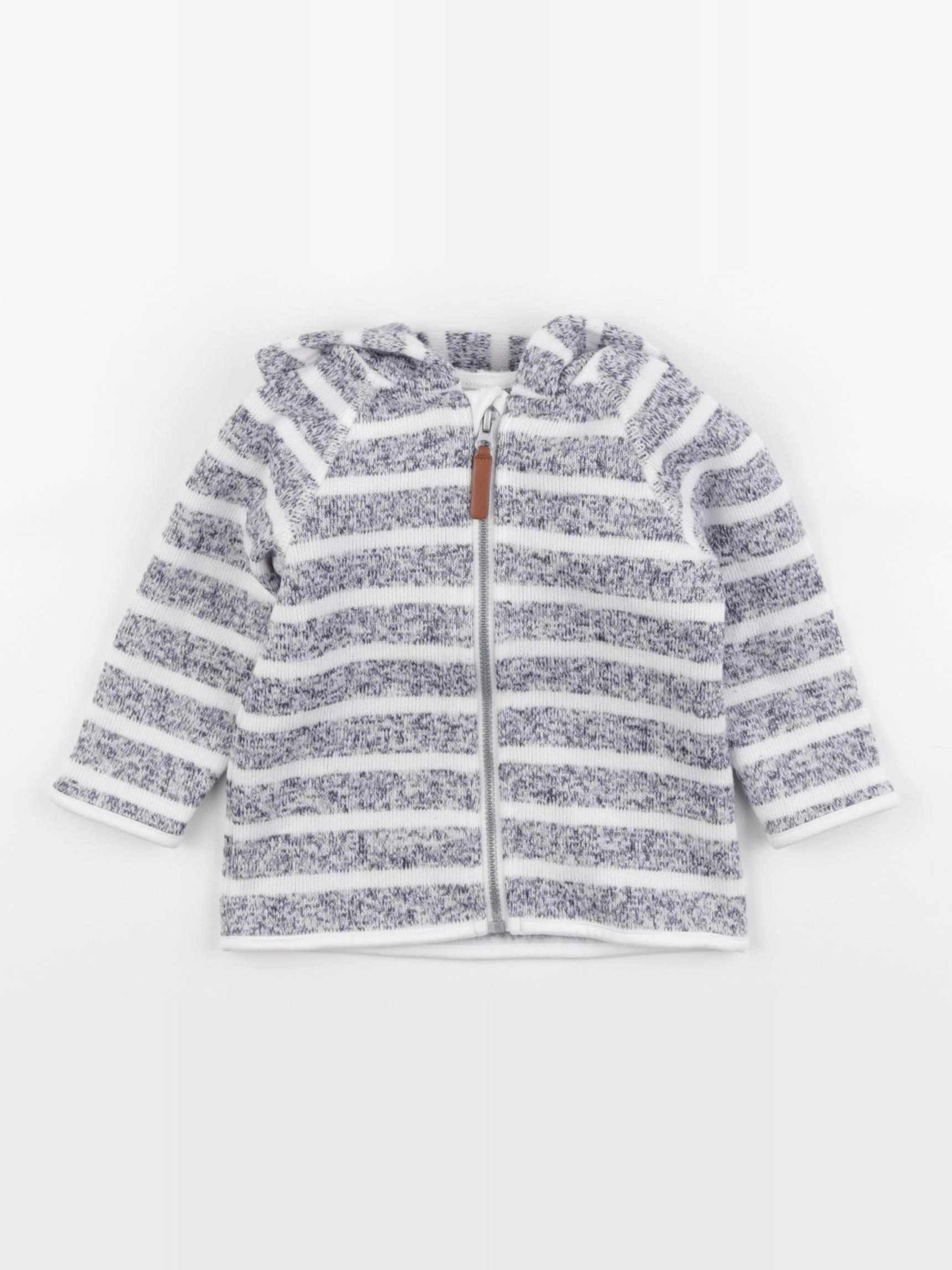 H&M - sweat blanc, bleu - 6 mois