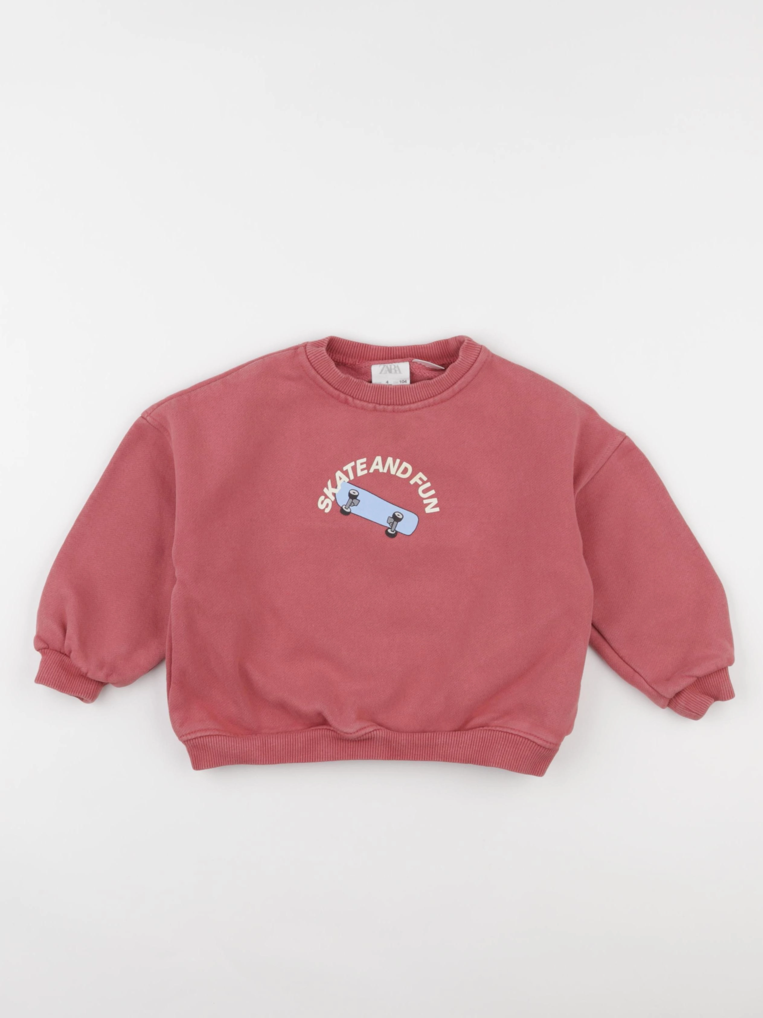Zara - sweat imprimé au dos rose - 4 ans
