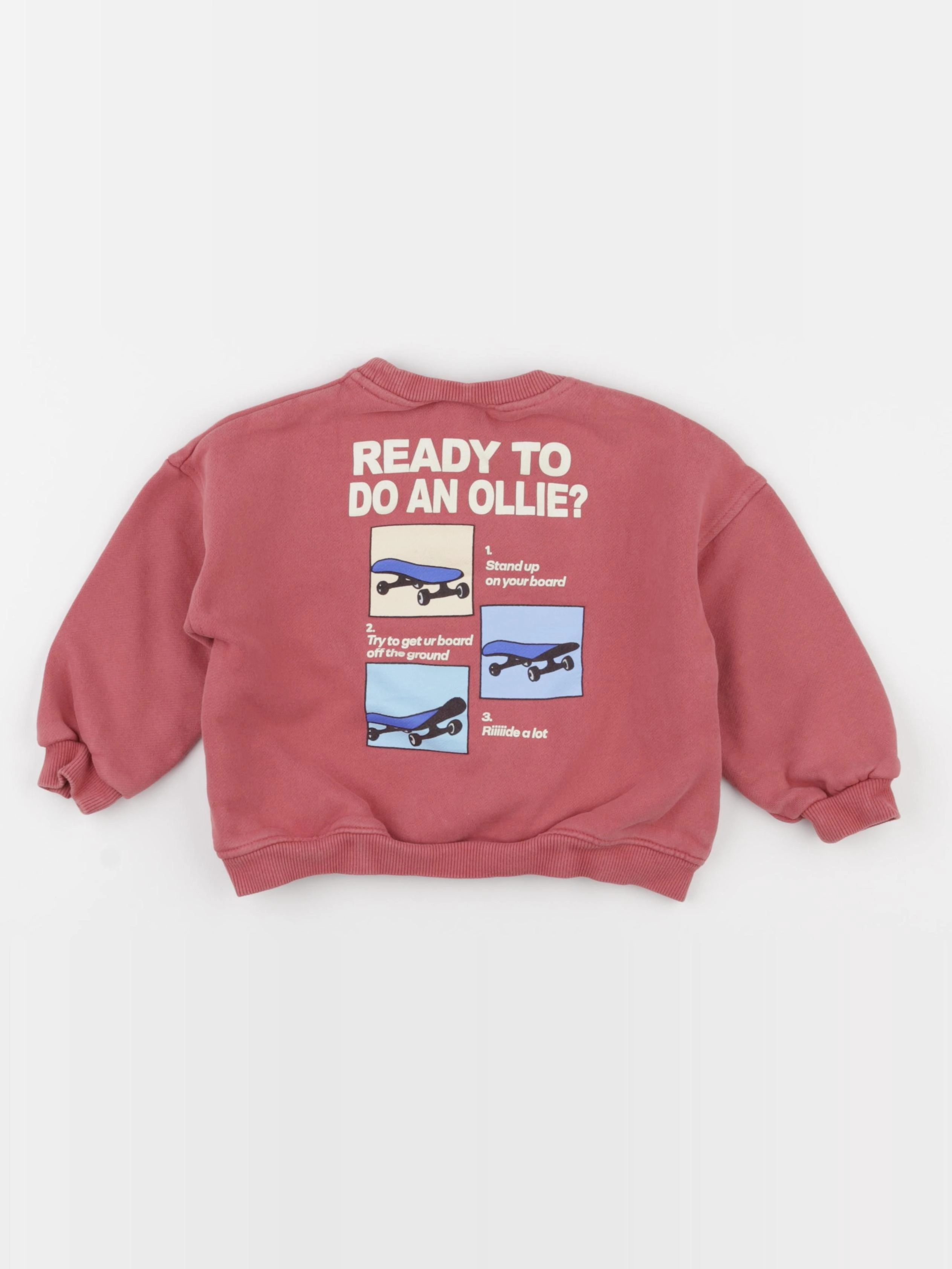 Zara - sweat imprimé au dos rose - 4 ans