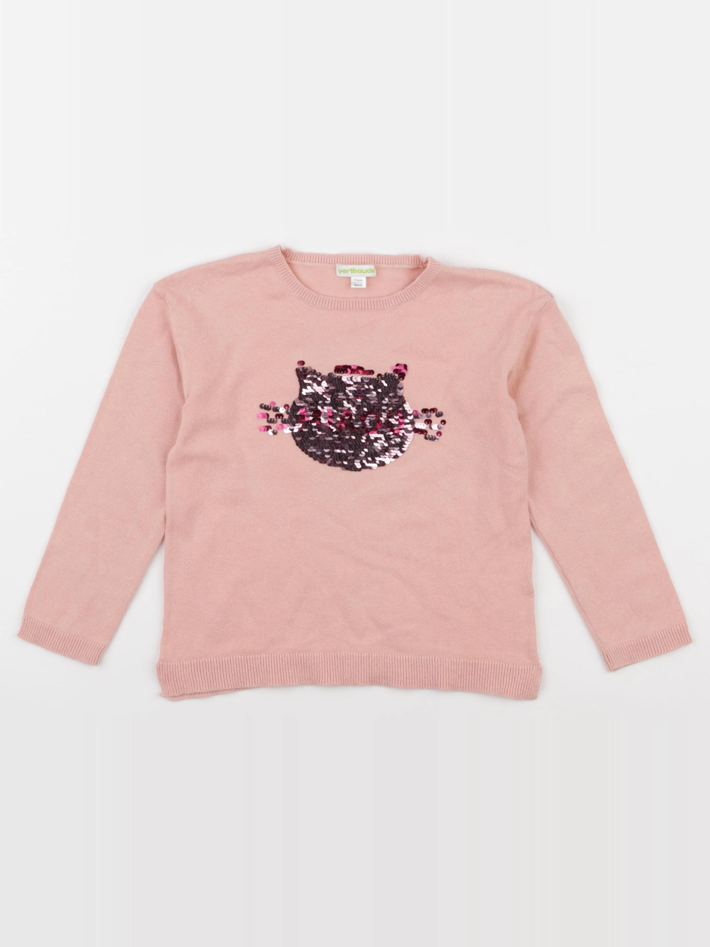 Vertbaudet - pull rose - 6 ans