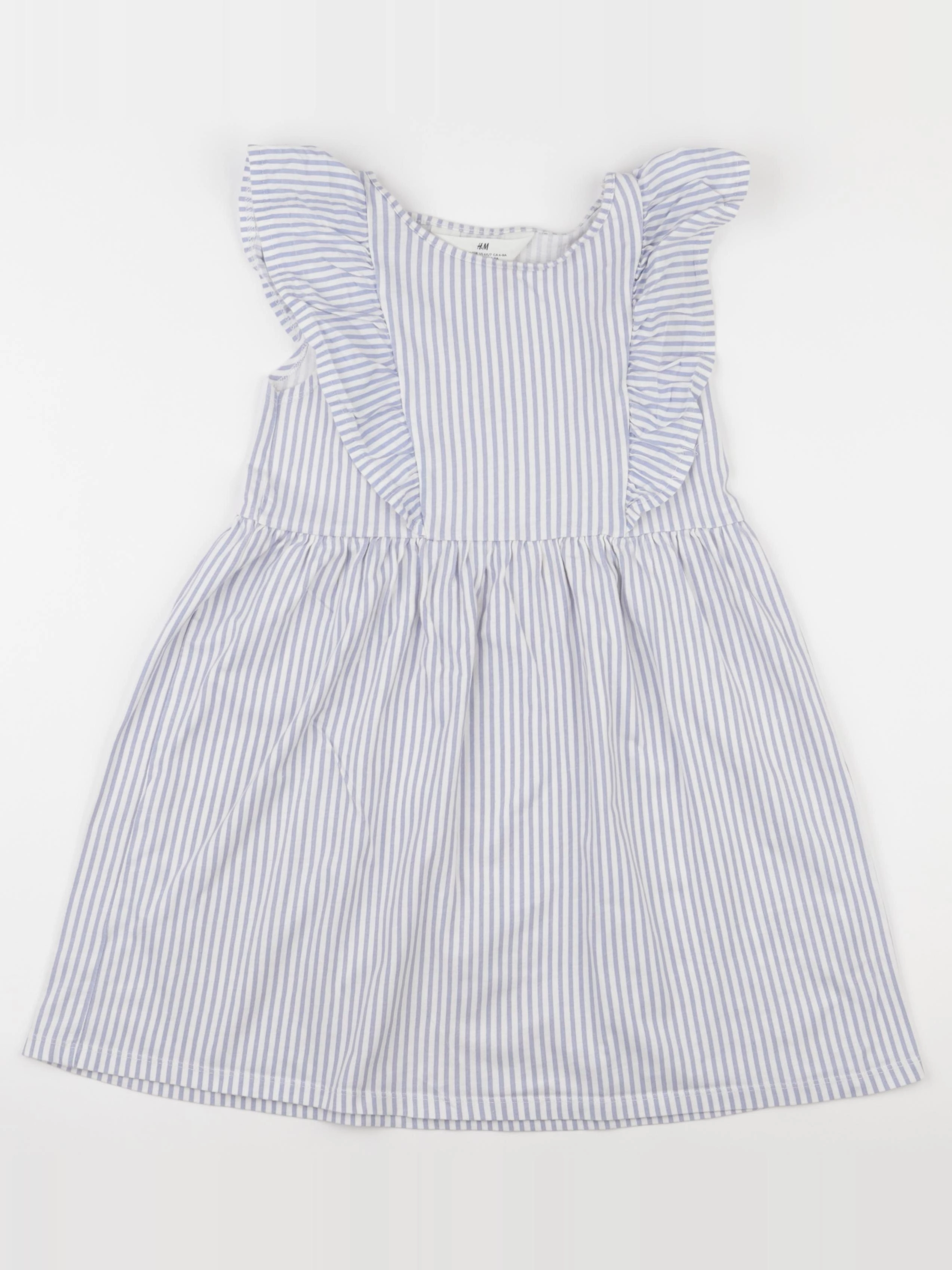 H&M - robe blanc, bleu - 6/8 ans