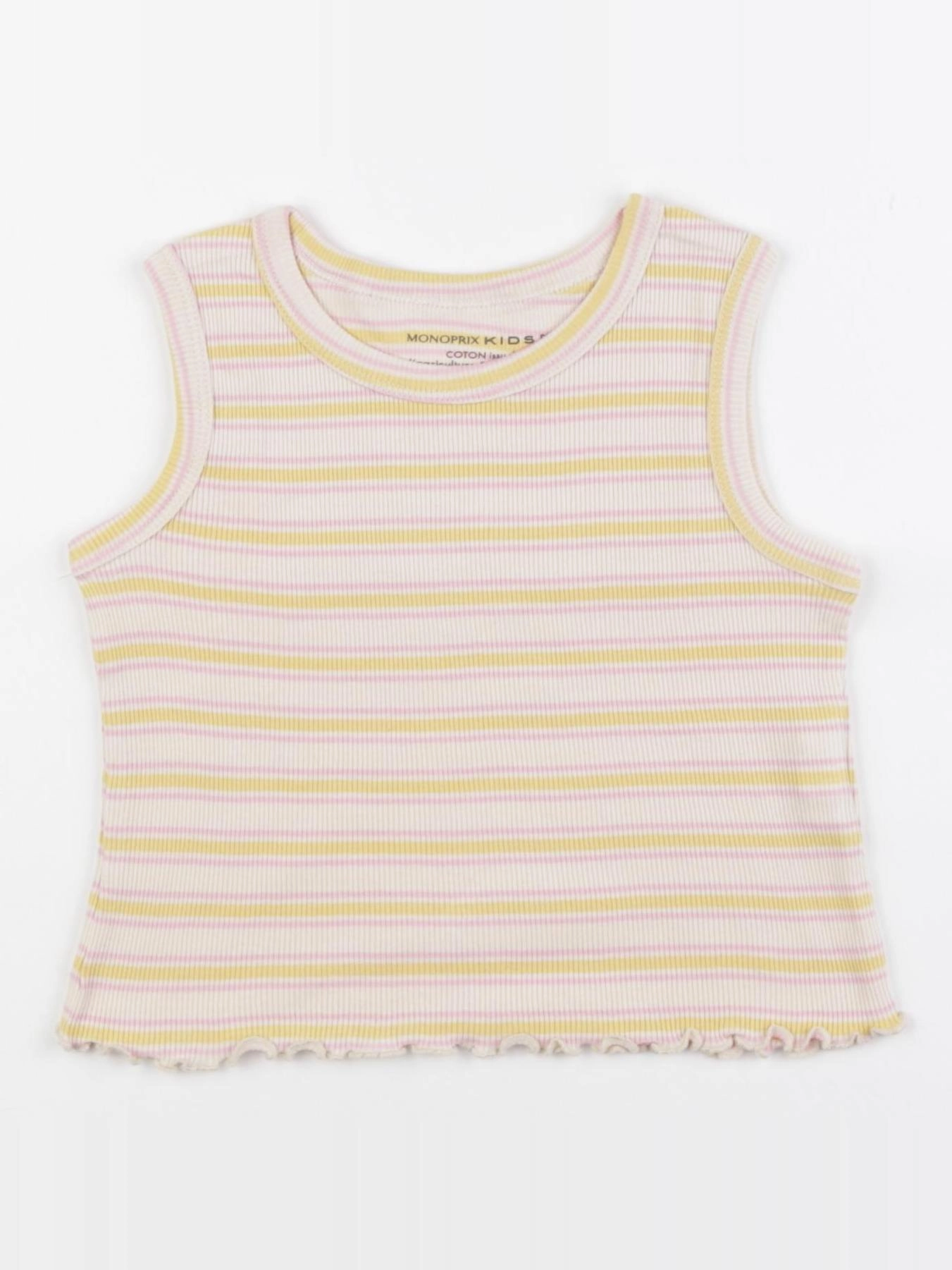 Monoprix - débardeur jaune, rose - 6 ans