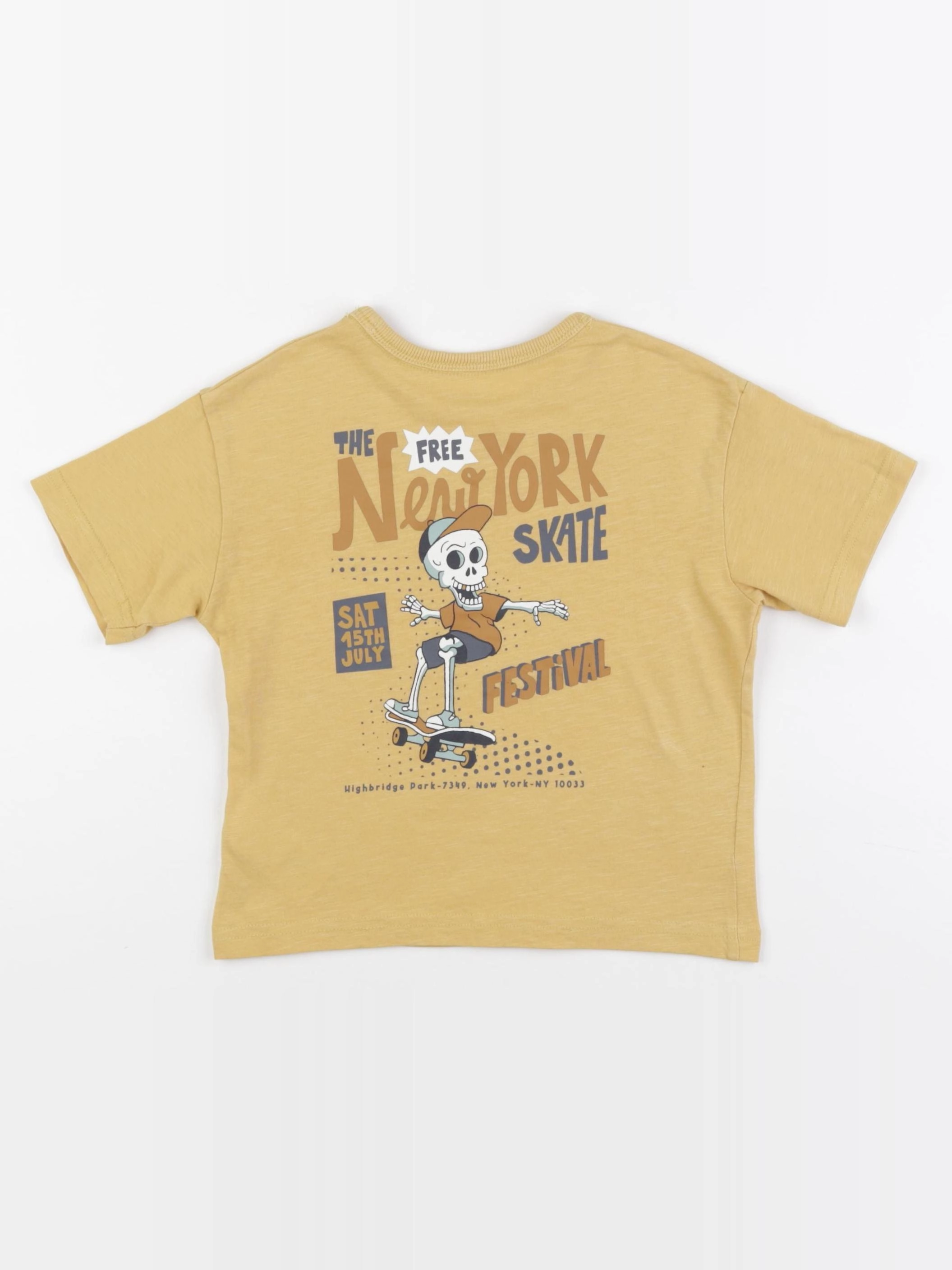 Vertbaudet - tee-shirt imprimé au dos jaune - 4 ans