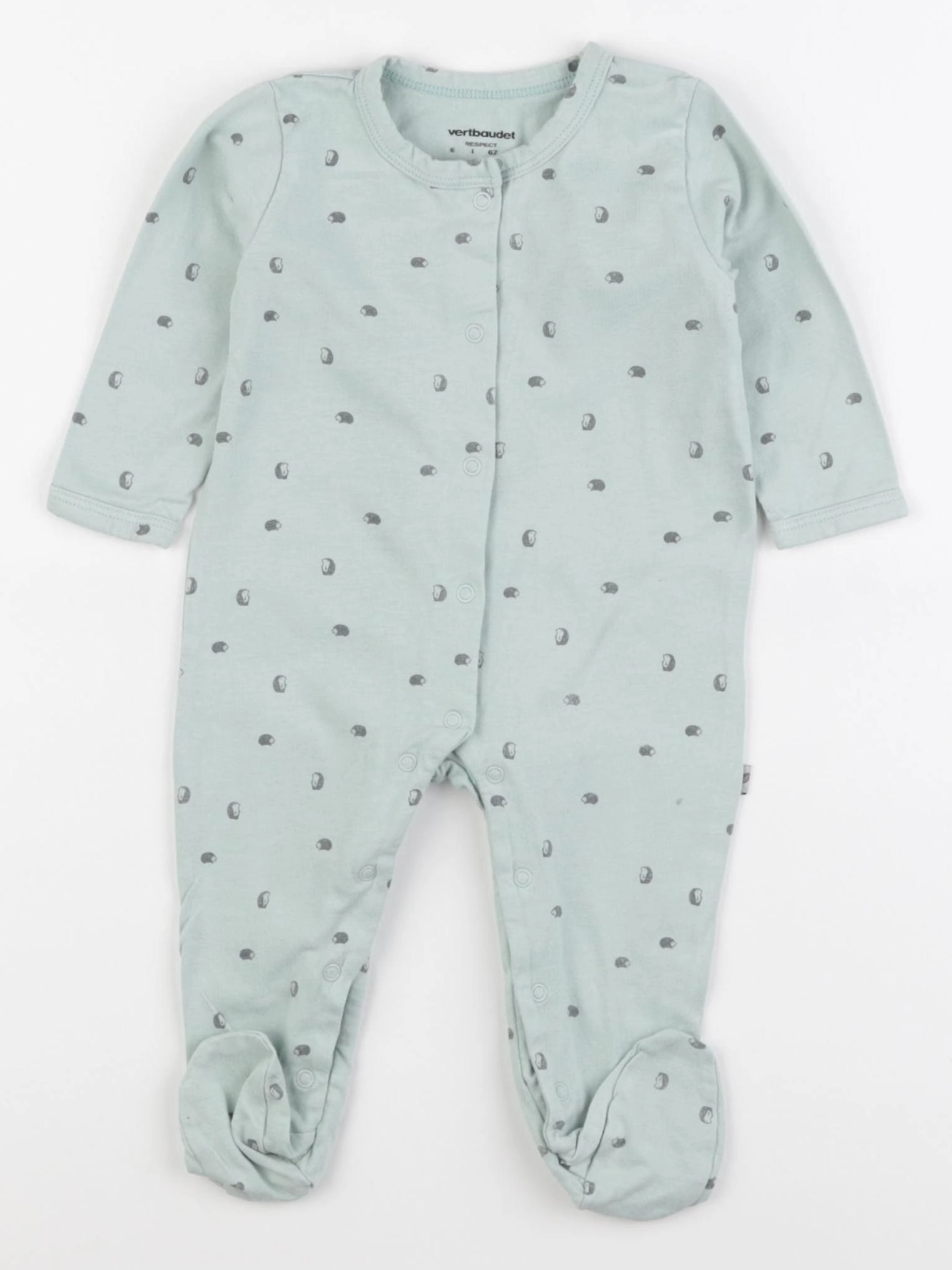 Vertbaudet - pyjama coton vert - 6 mois