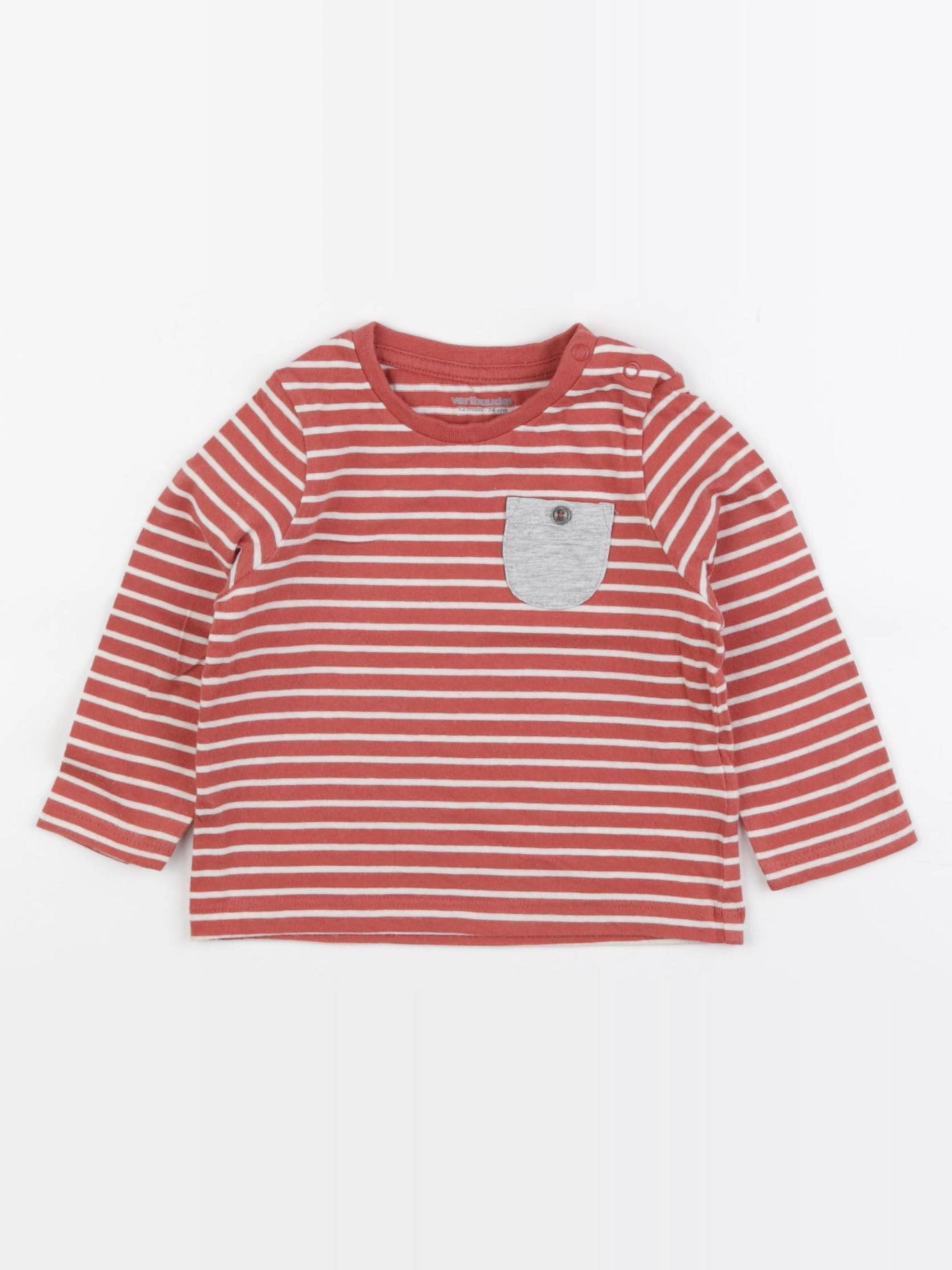 Vertbaudet - tee-shirt rouge - 12 mois