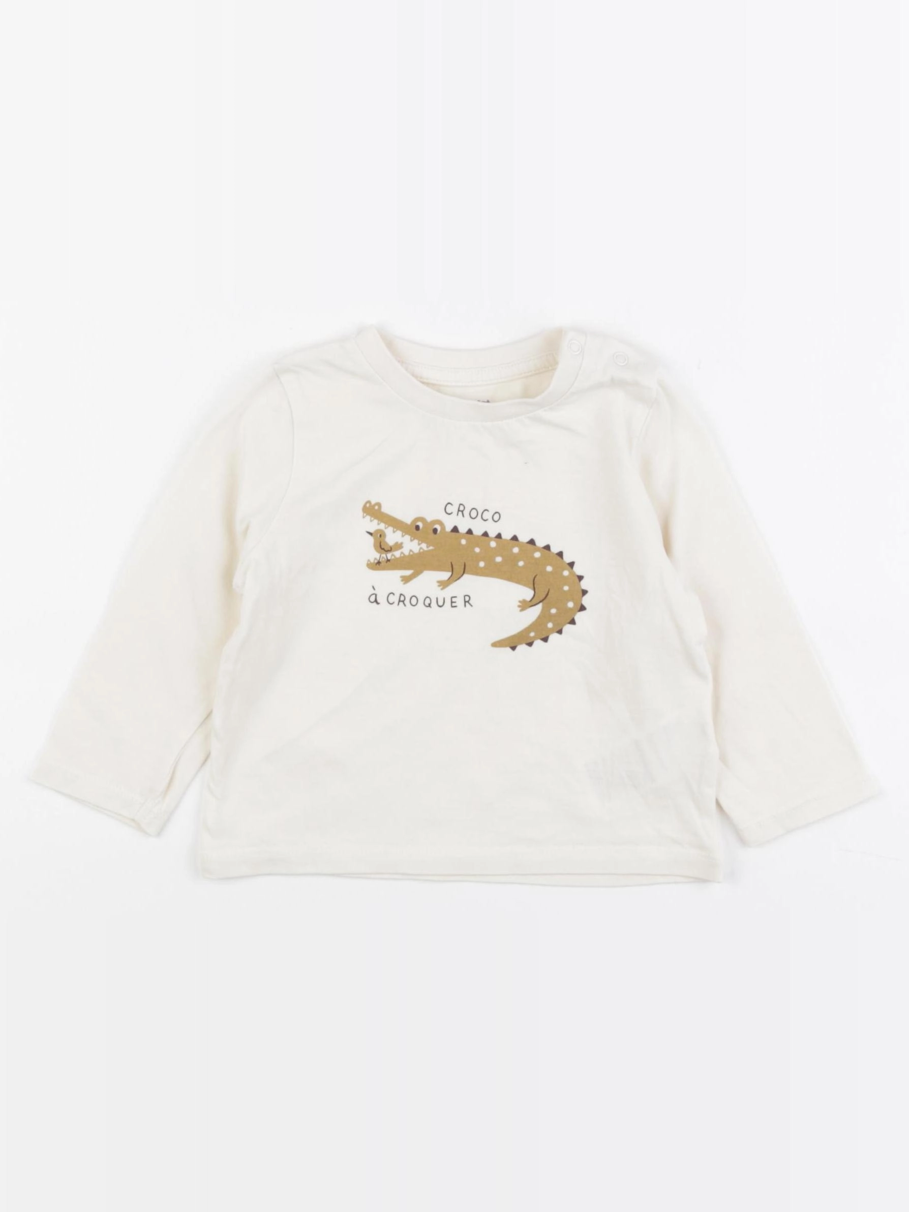 Vertbaudet - tee-shirt beige - 12 mois