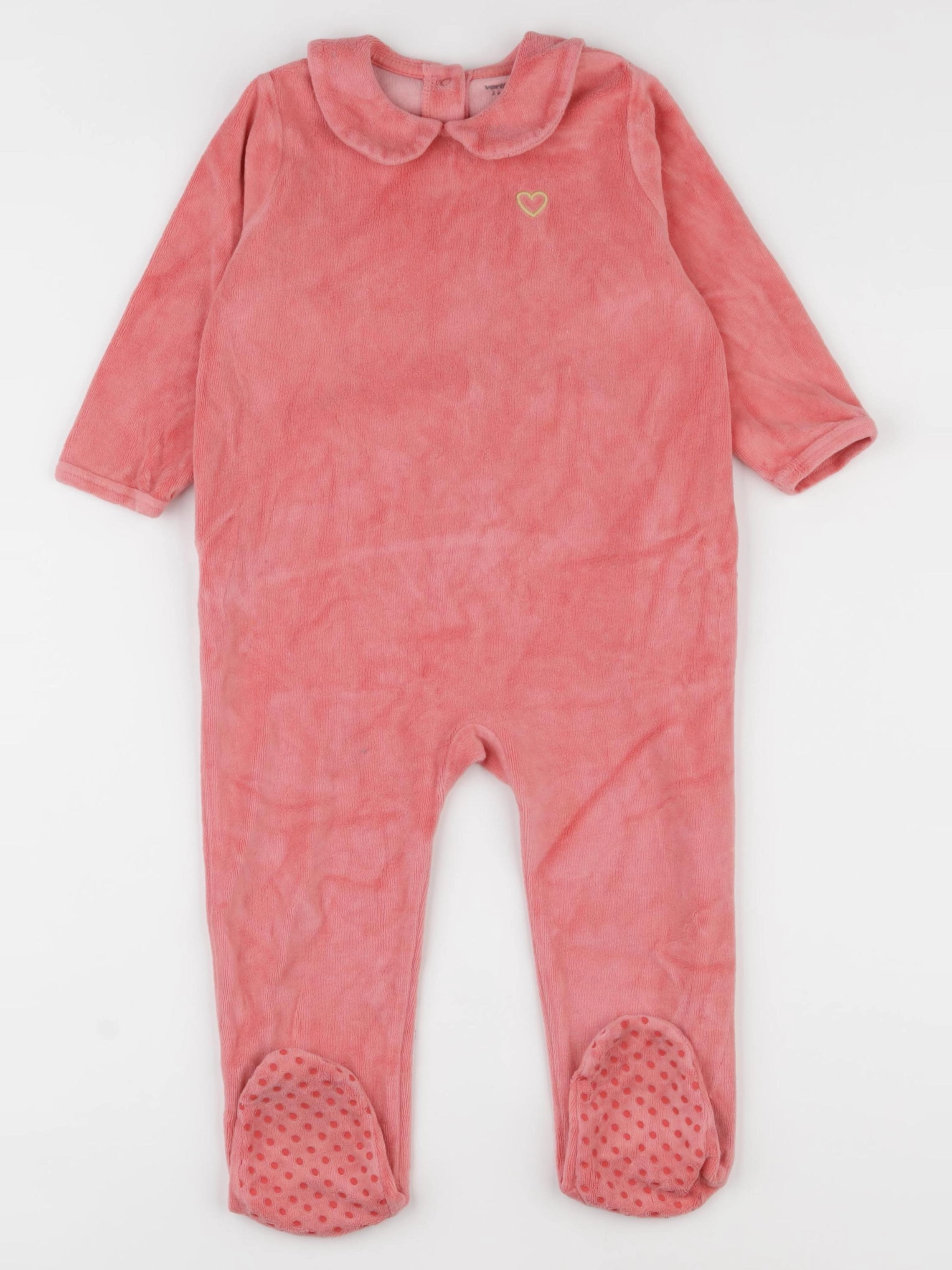 Vertbaudet - pyjama velours rose - 2 ans