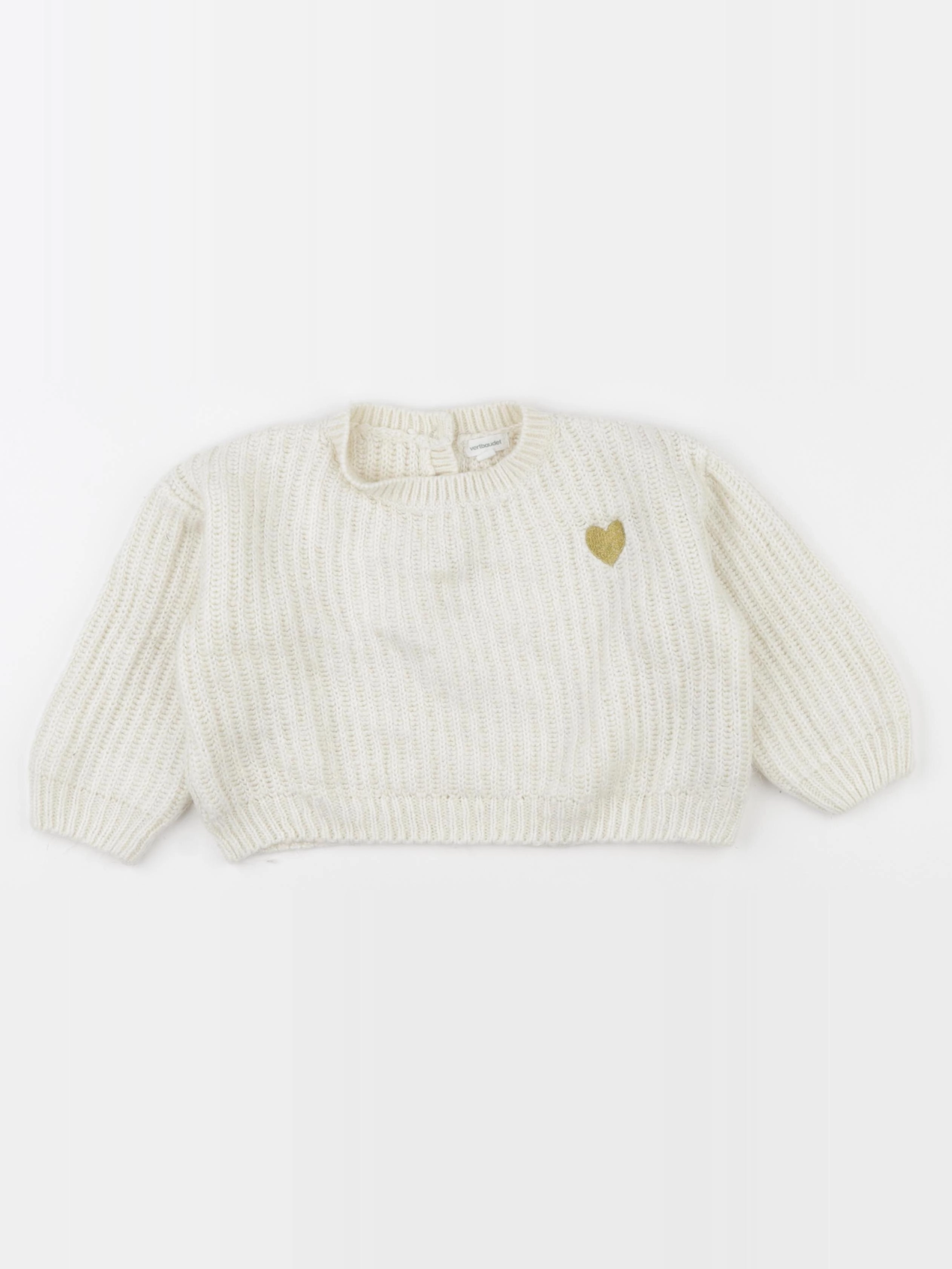 Vertbaudet - pull blanc - 24 mois