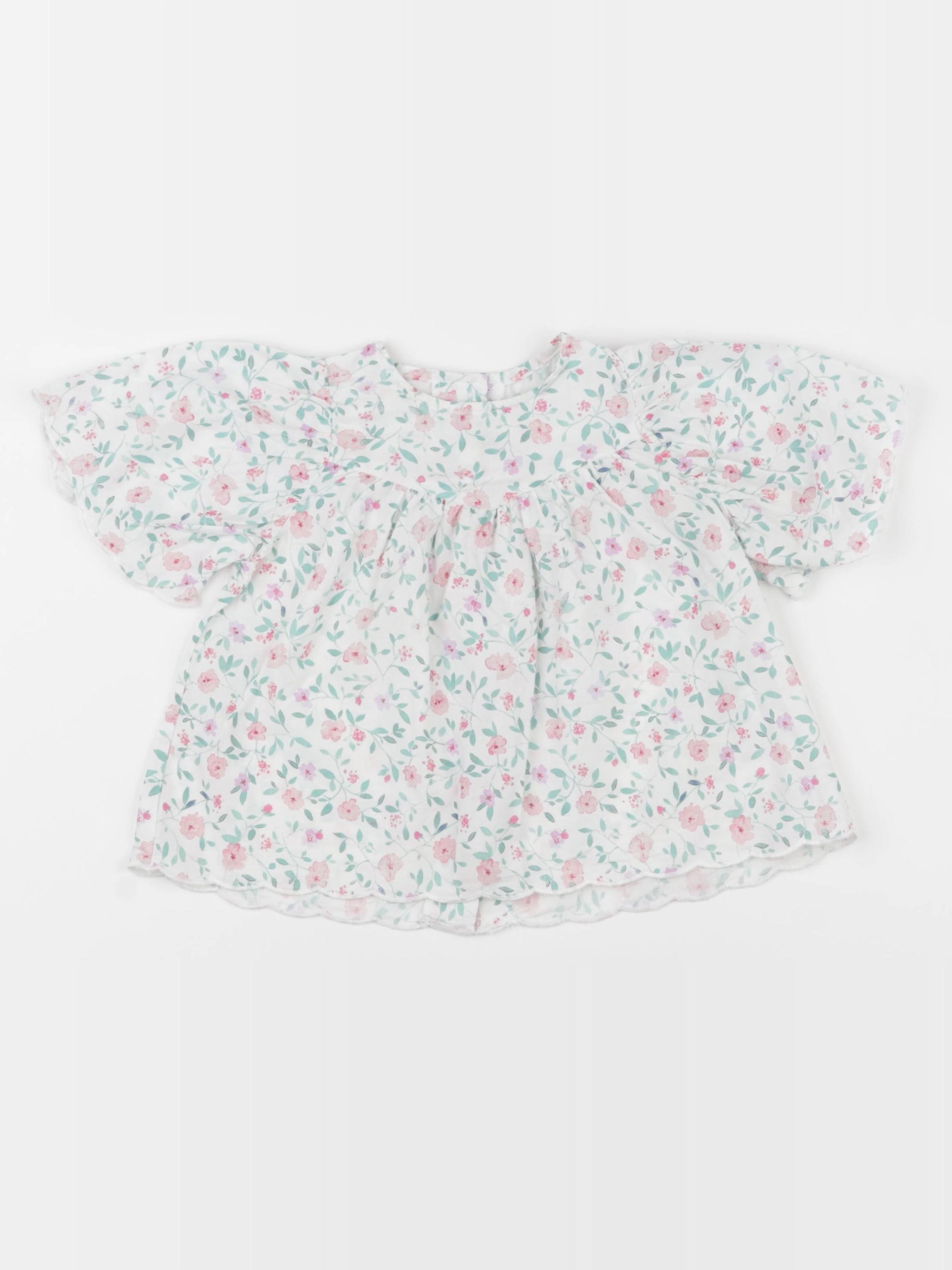 Vertbaudet - blouse blanc, vert, rose - 18 mois