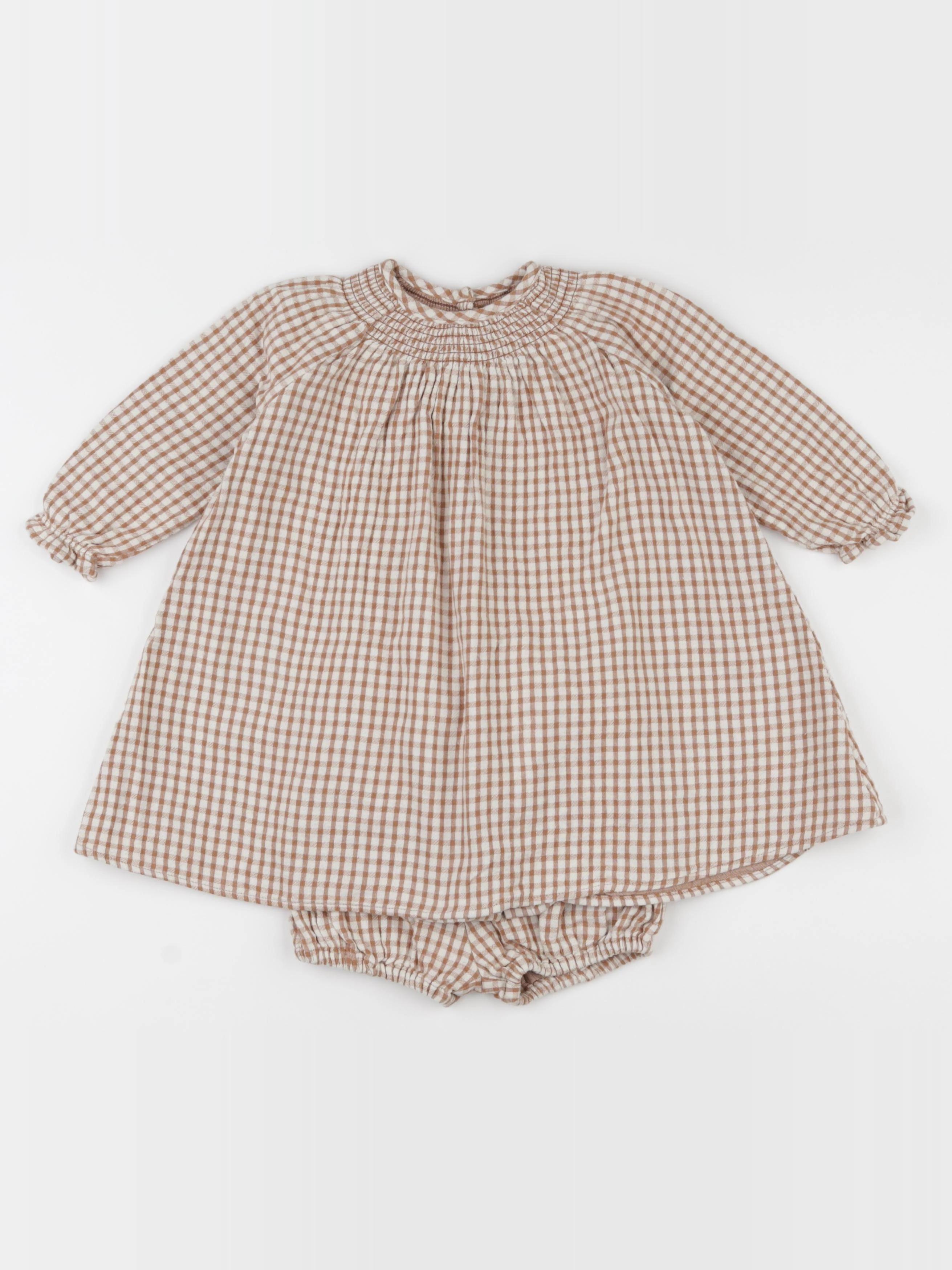 Vertbaudet - robe beige, marron - 18 mois