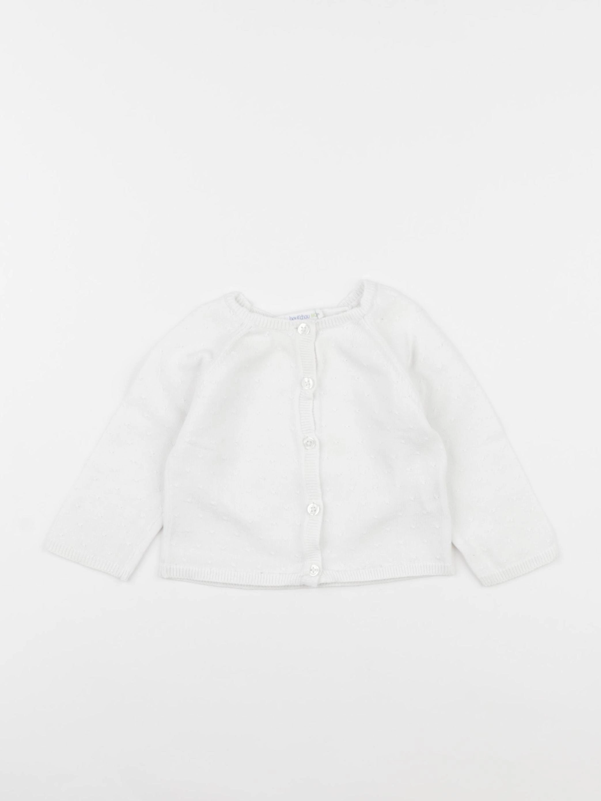 Boutchou - gilet blanc - 6 mois