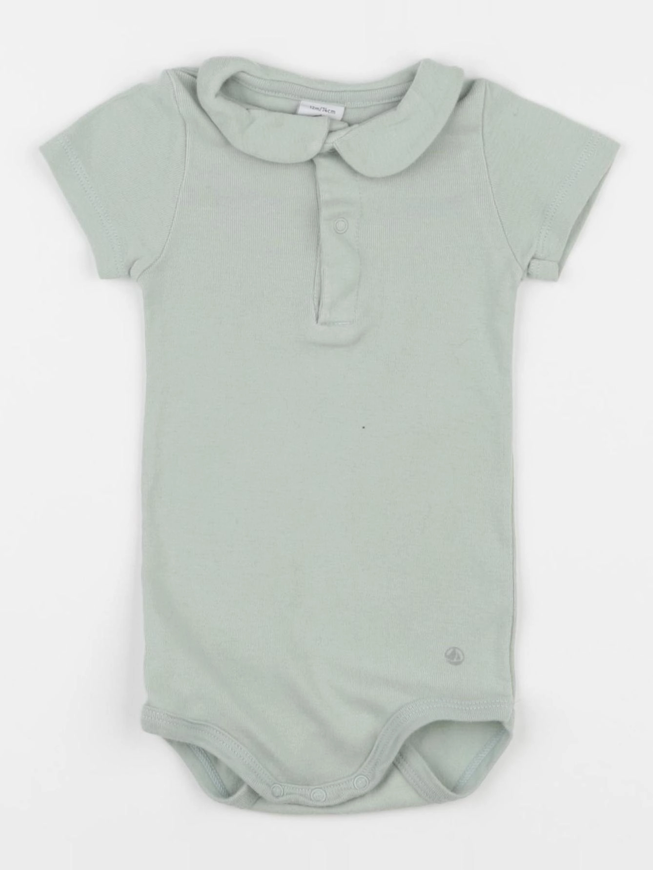 Petit Bateau - body à col vert - 12 mois