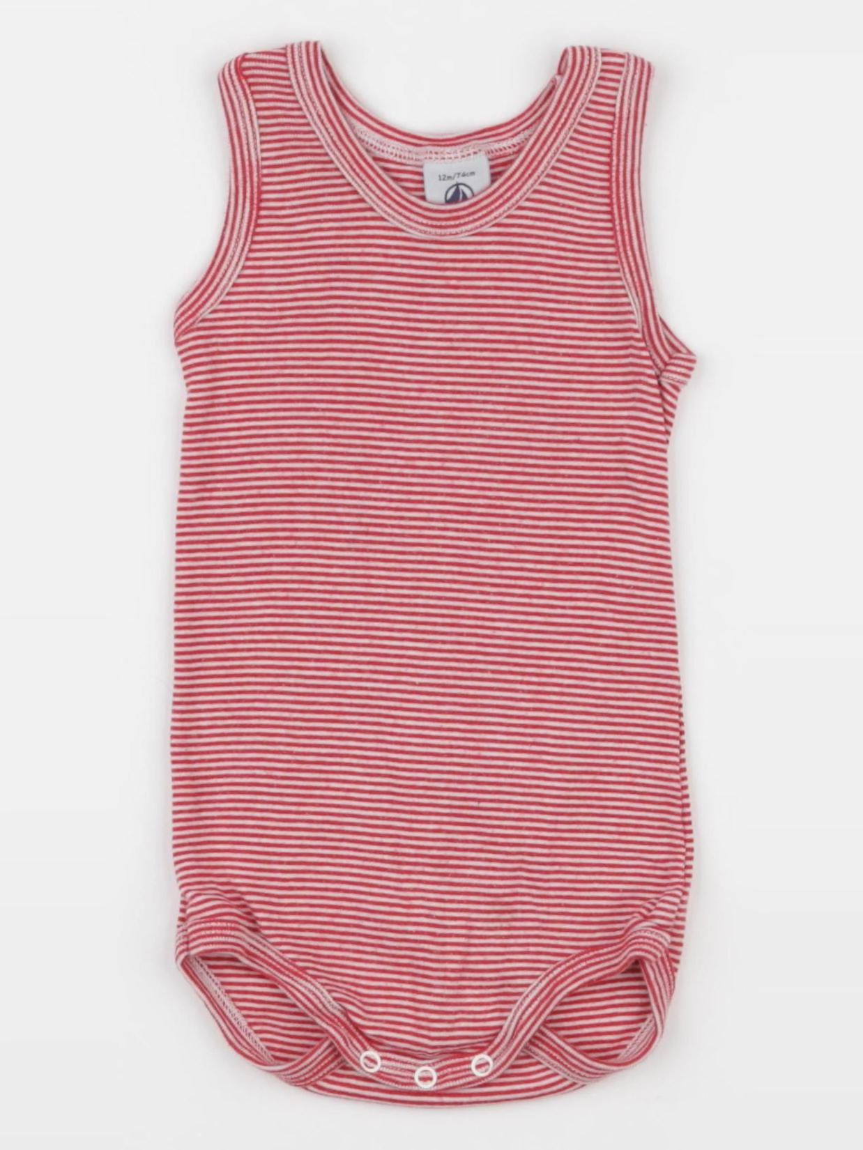 Petit Bateau - body rouge - 12 mois