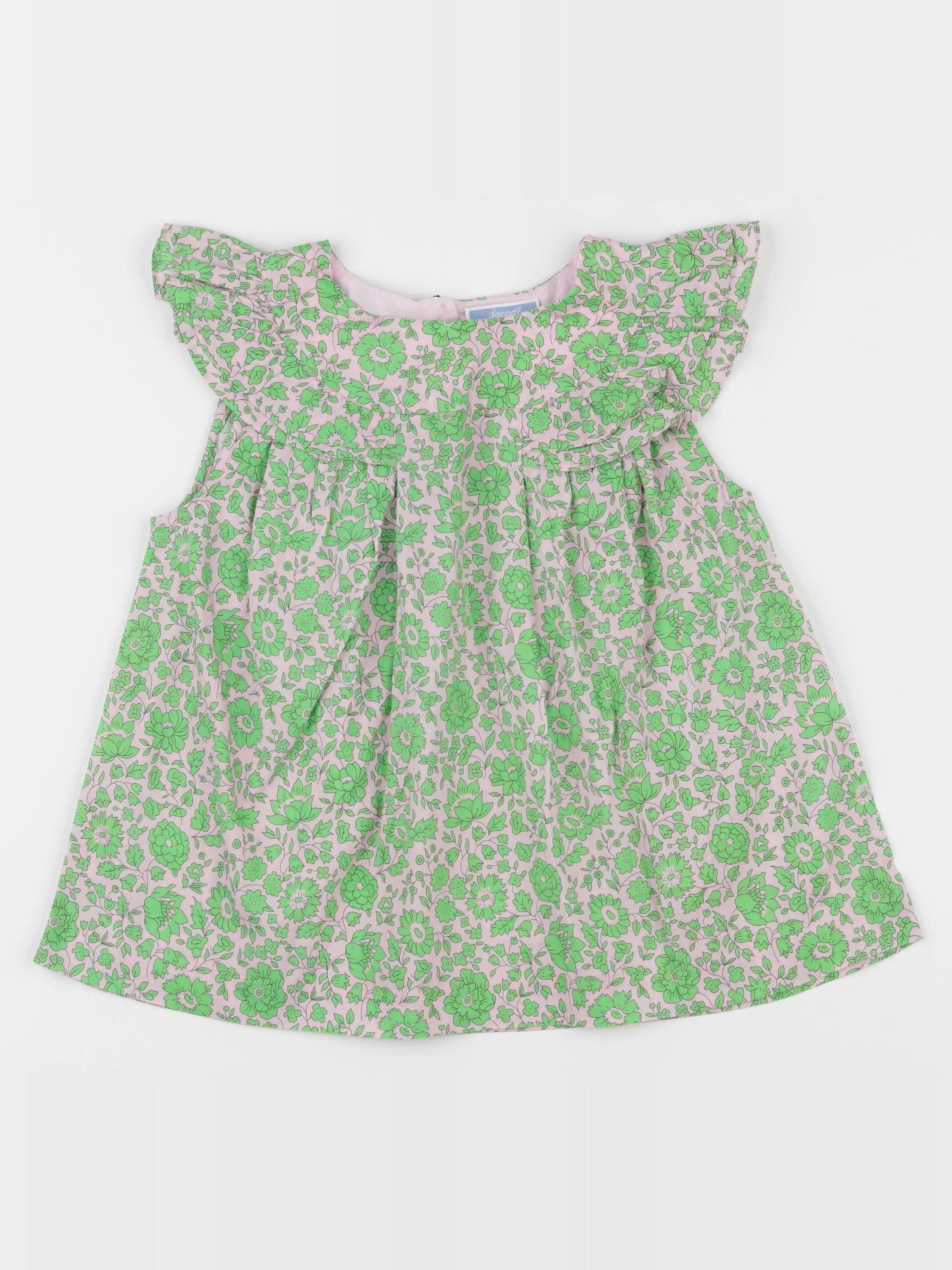 Jacadi - blouse liberty rose, vert - 6 ans