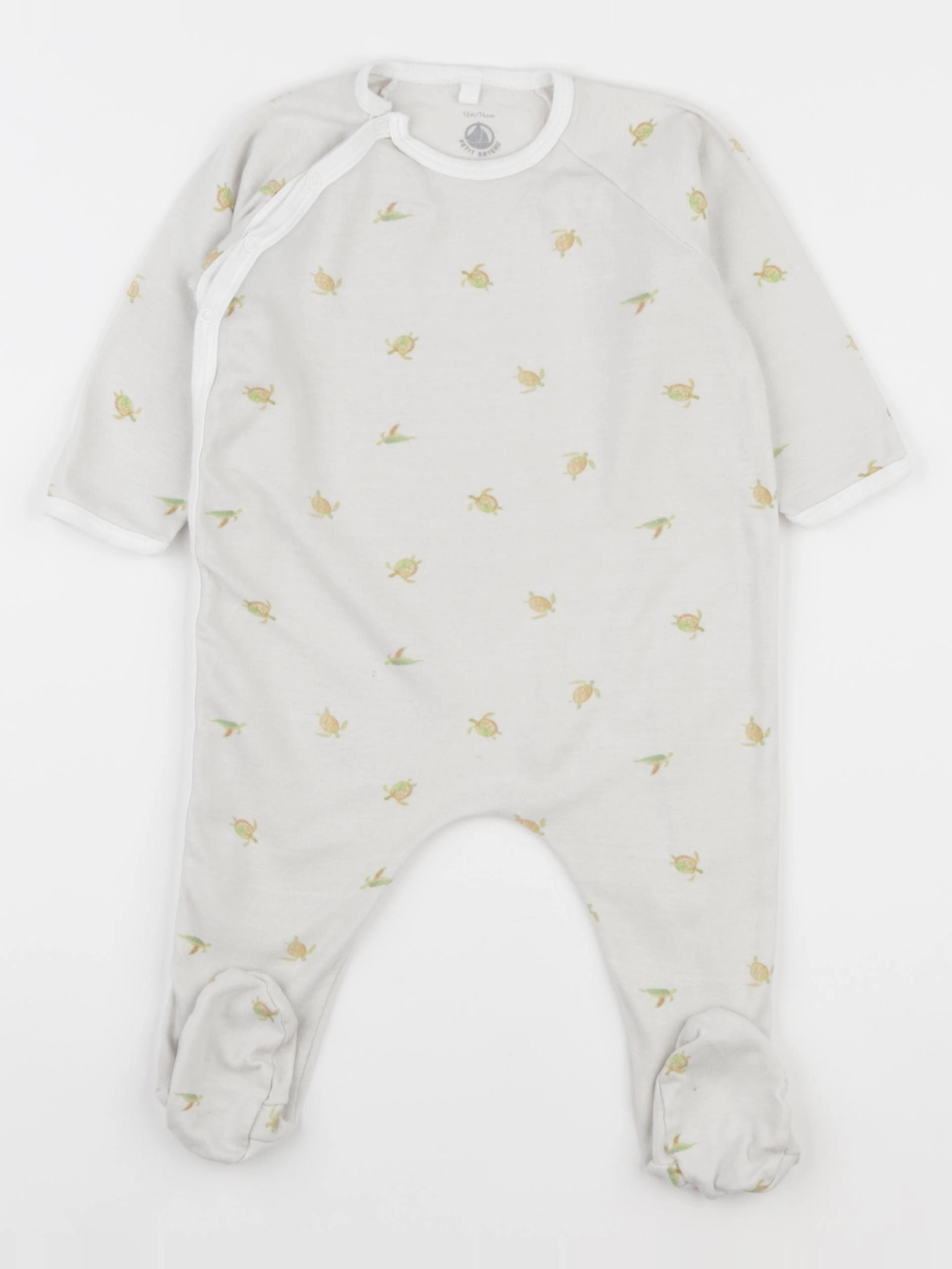Petit Bateau - pyjama coton blanc - 12 mois