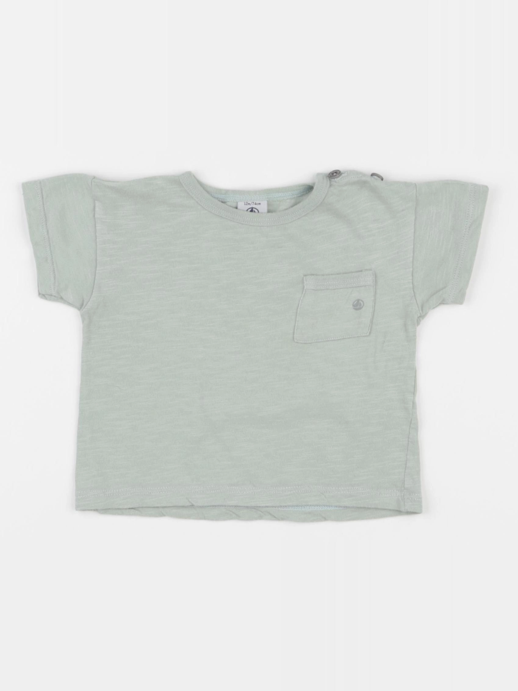 Petit Bateau - tee-shirt vert - 12 mois