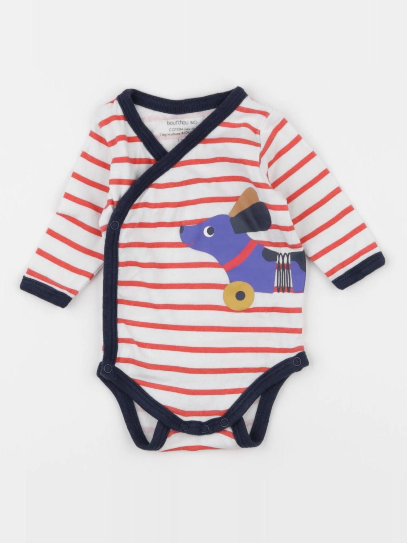 Boutchou - body blanc, rouge - 1 mois