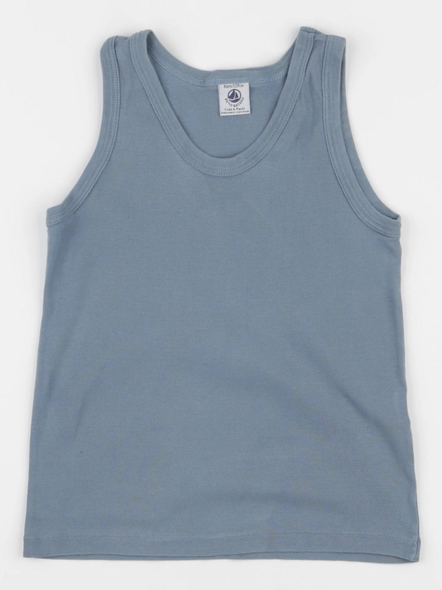 Petit Bateau - maillot de corps bleu - 8 ans
