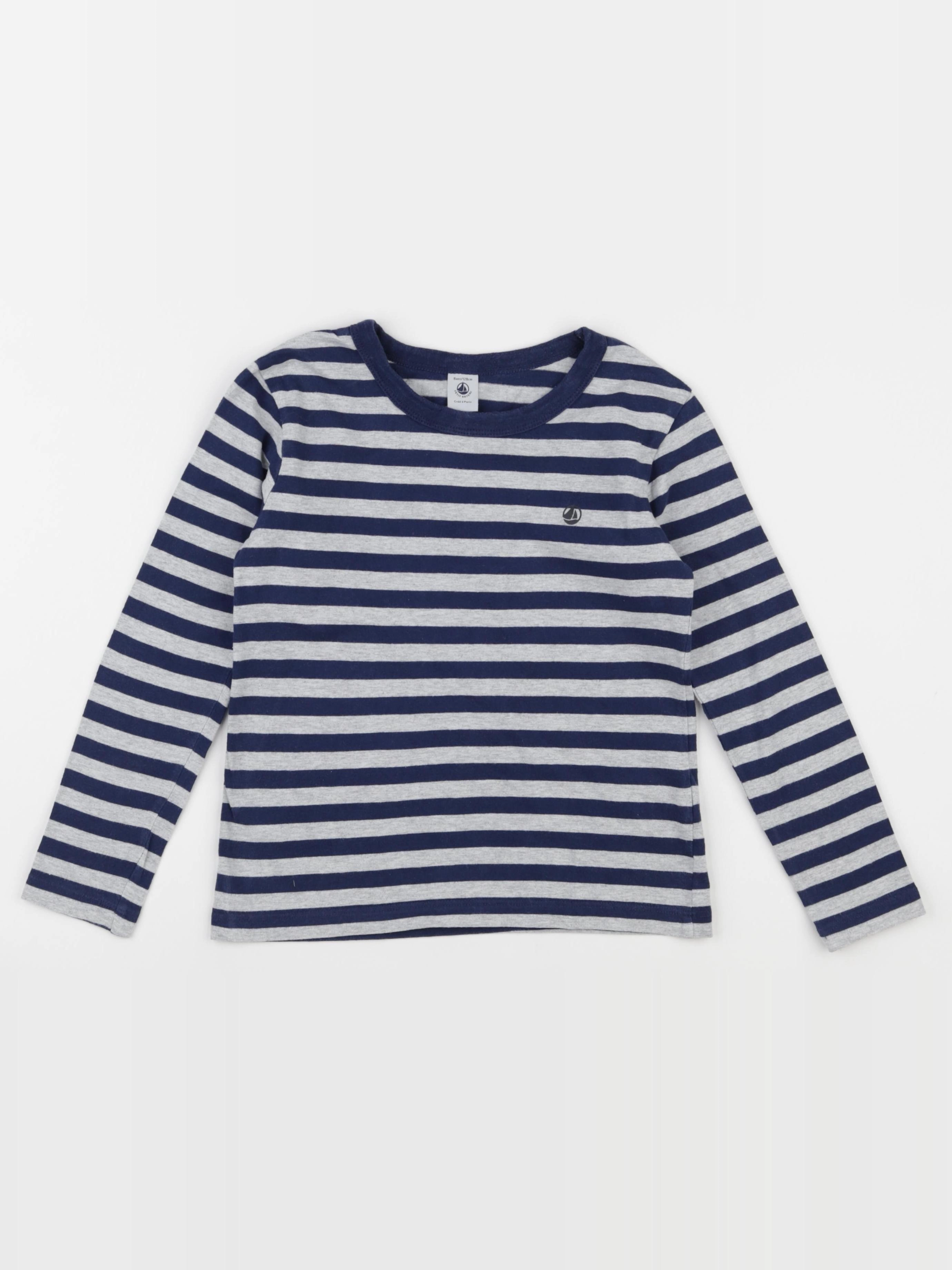 Petit Bateau - tee-shirt bleu - 8 ans