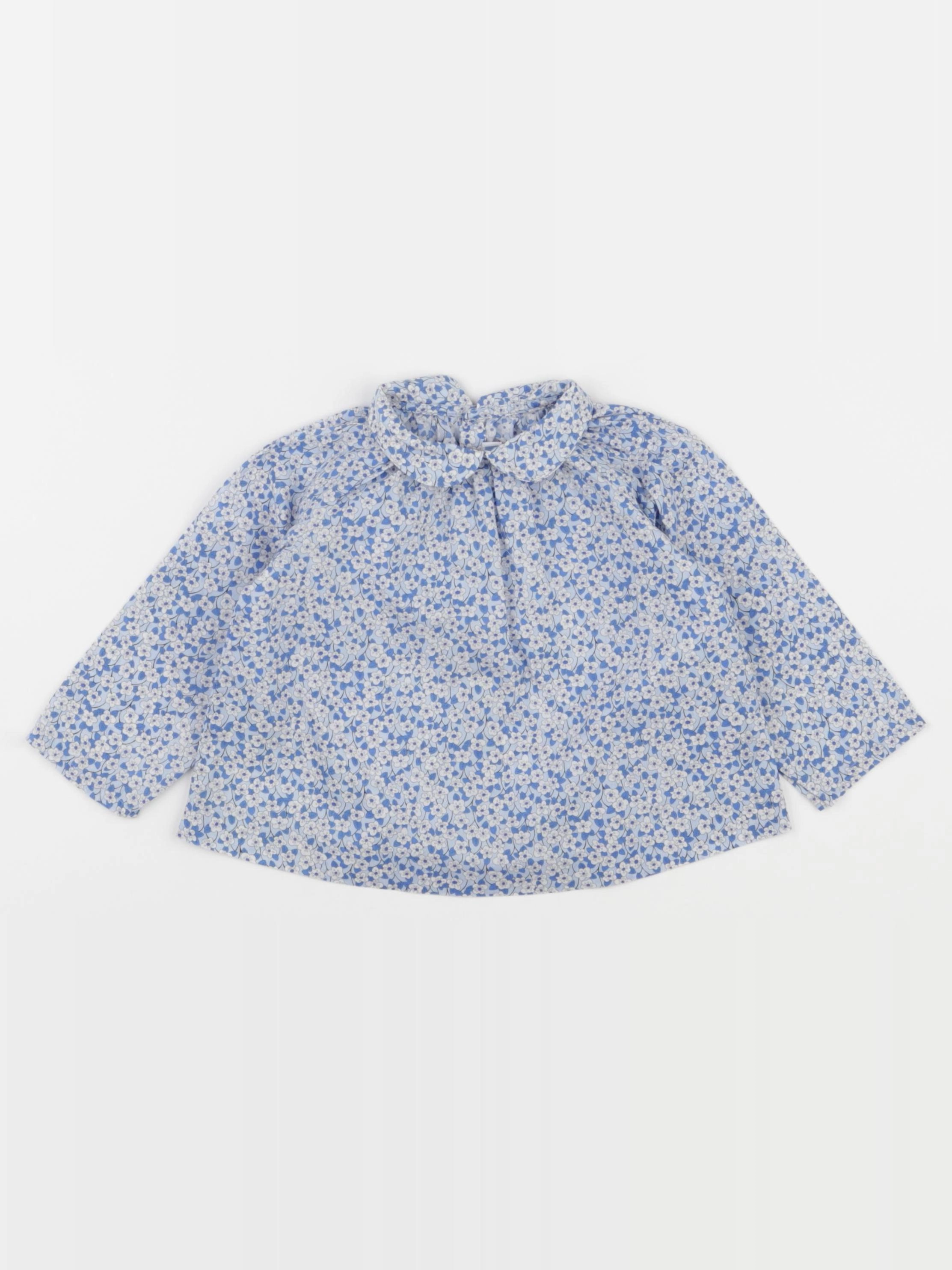Jacadi - blouse liberty bleu - 12 mois